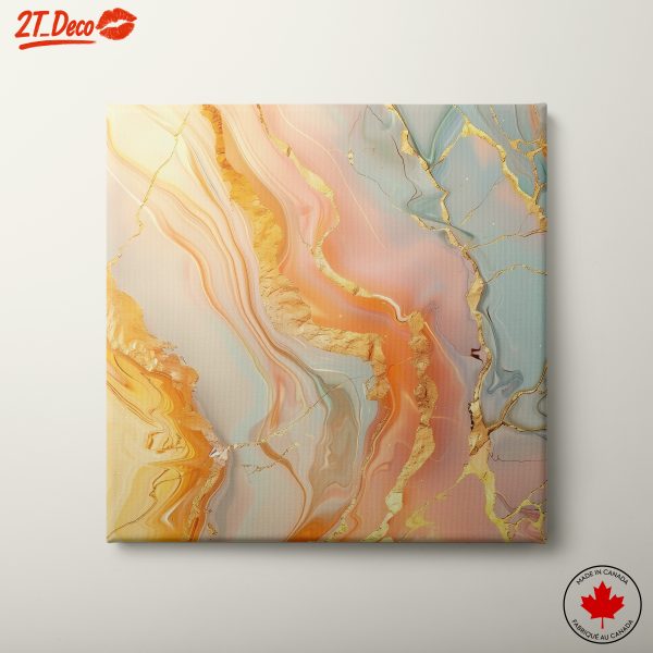 Elegant Abstract Fluid Art with Gold Accents