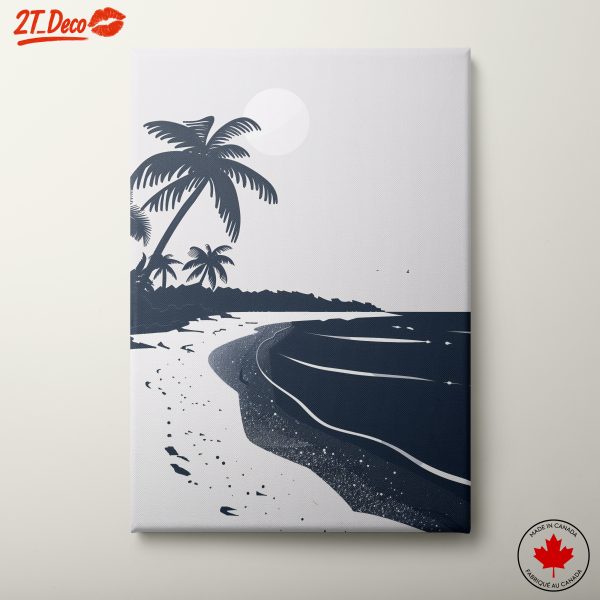 Serene Coastal Adventure Scene with Palms