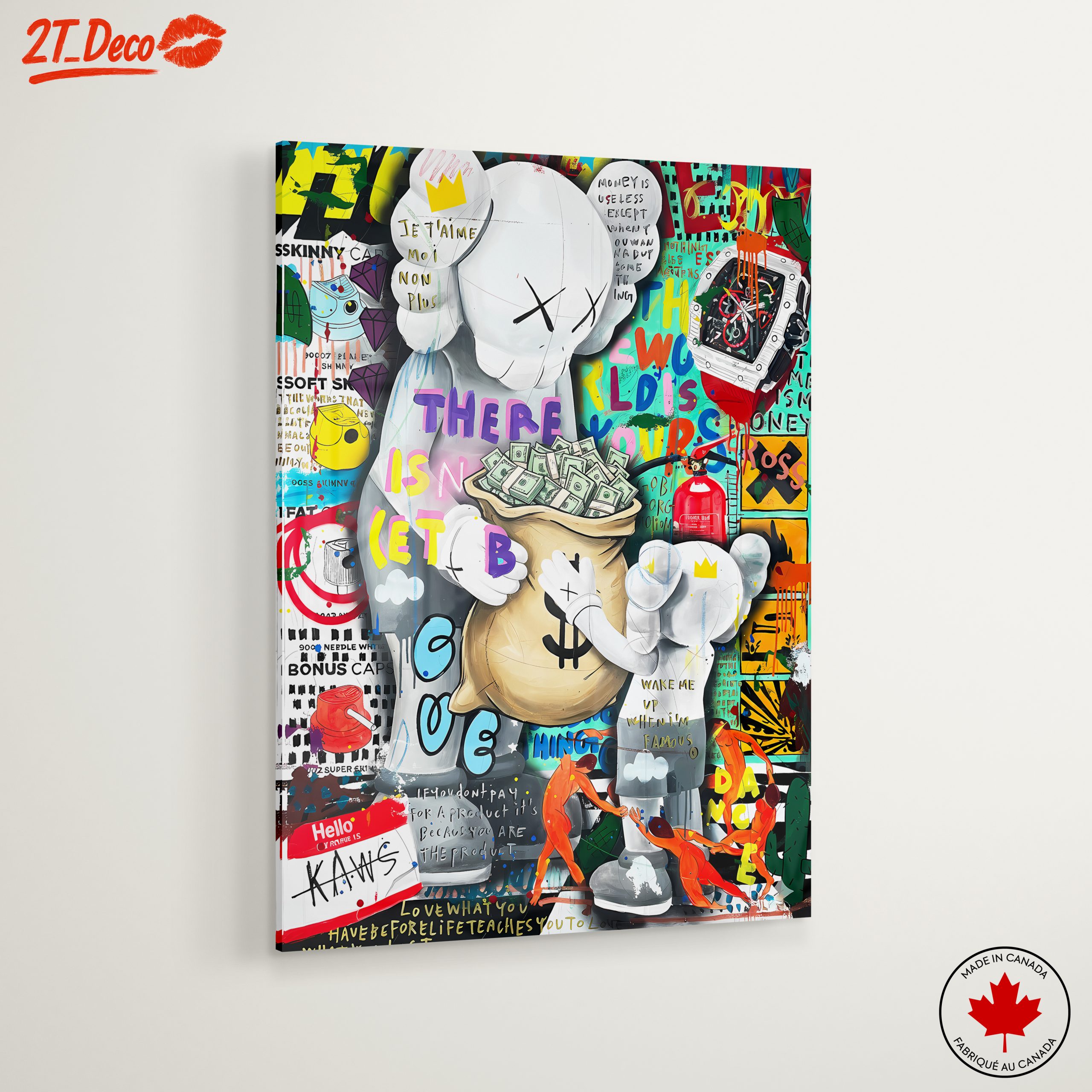 Stylized Kaws Character Art with Colorful Background - Image 6