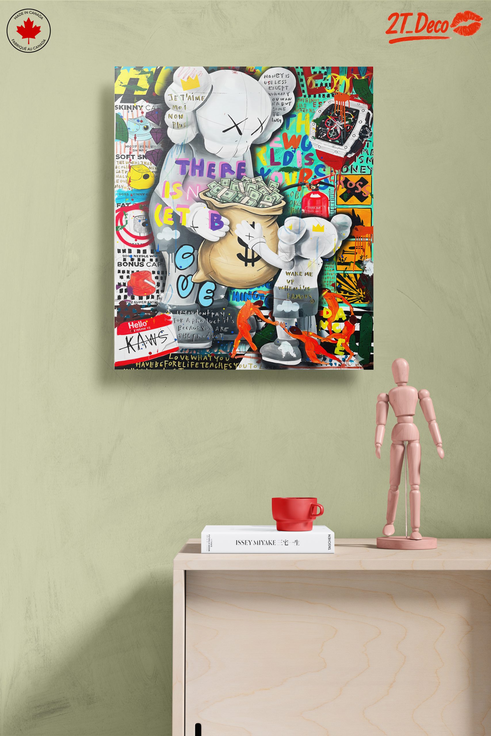 Stylized Kaws Character Art with Colorful Background - Image 14