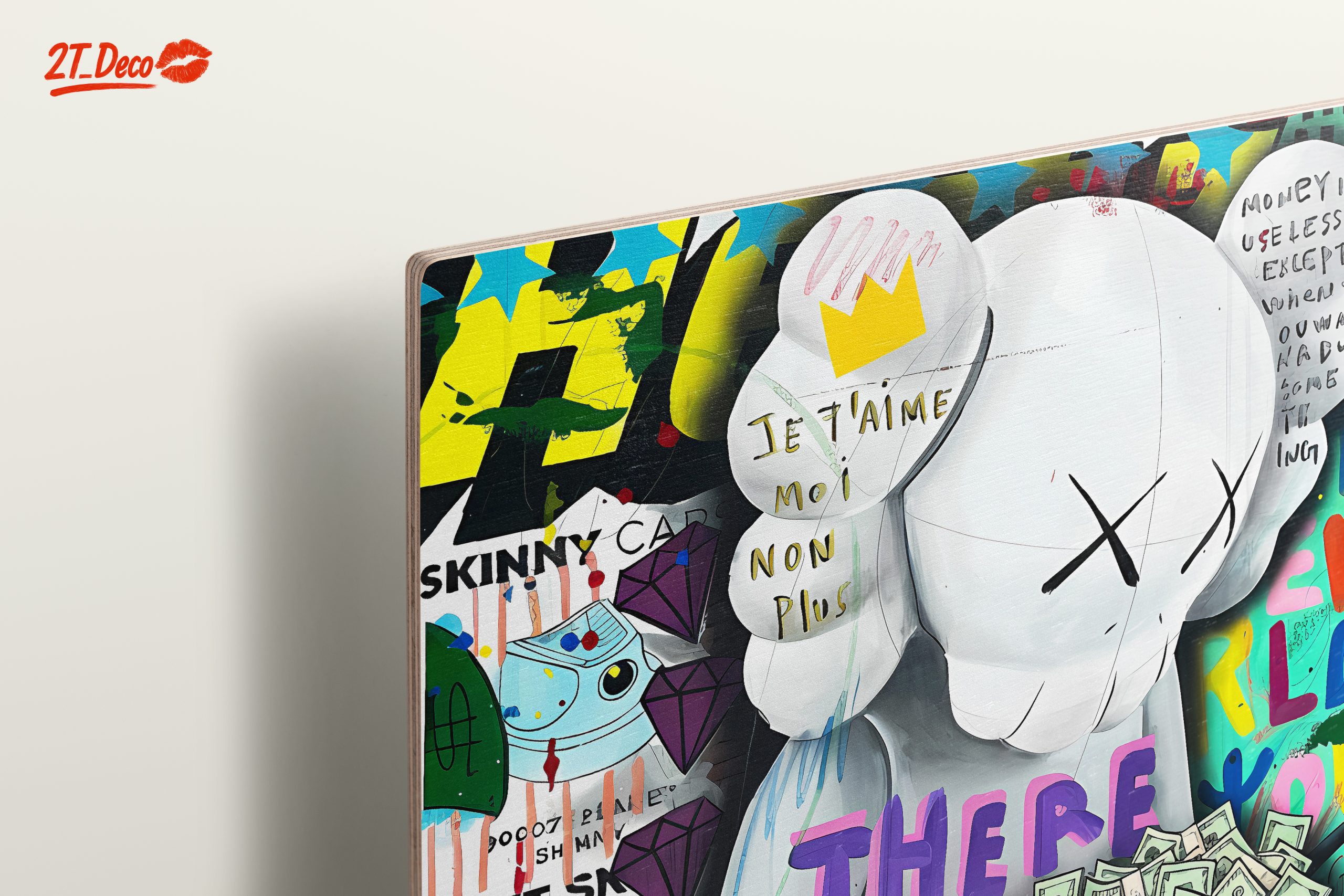 Stylized Kaws Character Art with Colorful Background - Image 15