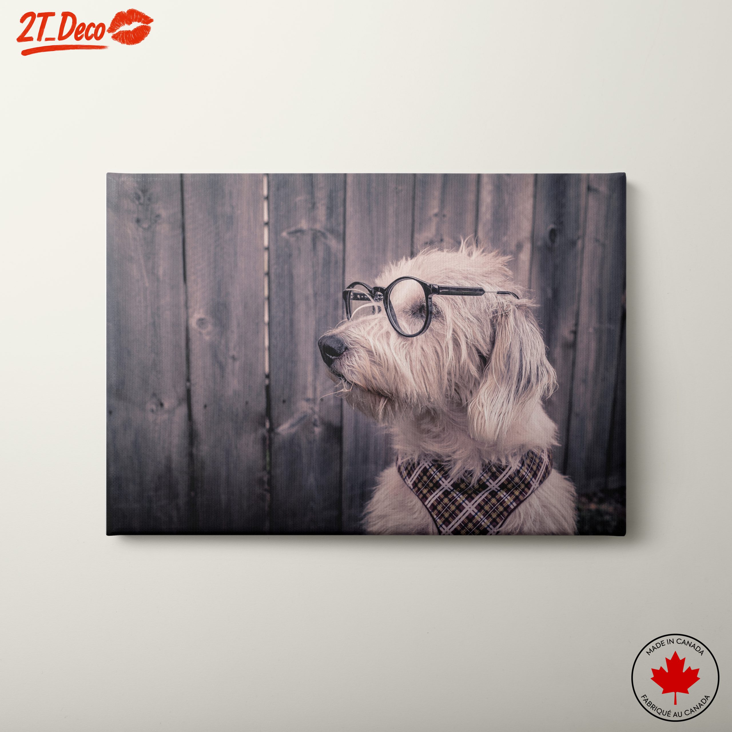 Quirky Dog Portrait with Glasses