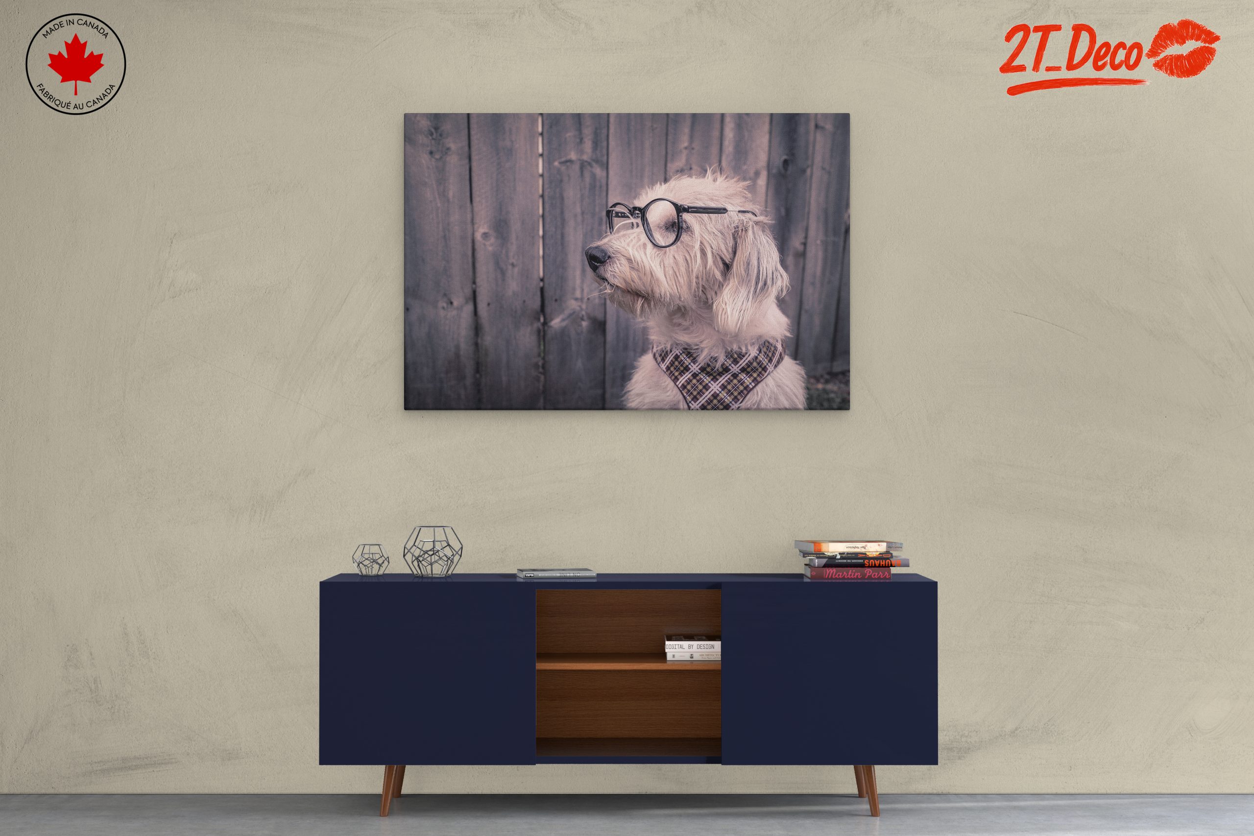 Quirky Dog Portrait with Glasses - Image 3