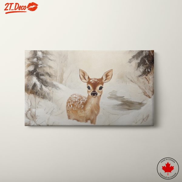 Charming Deer in a Winter Landscape