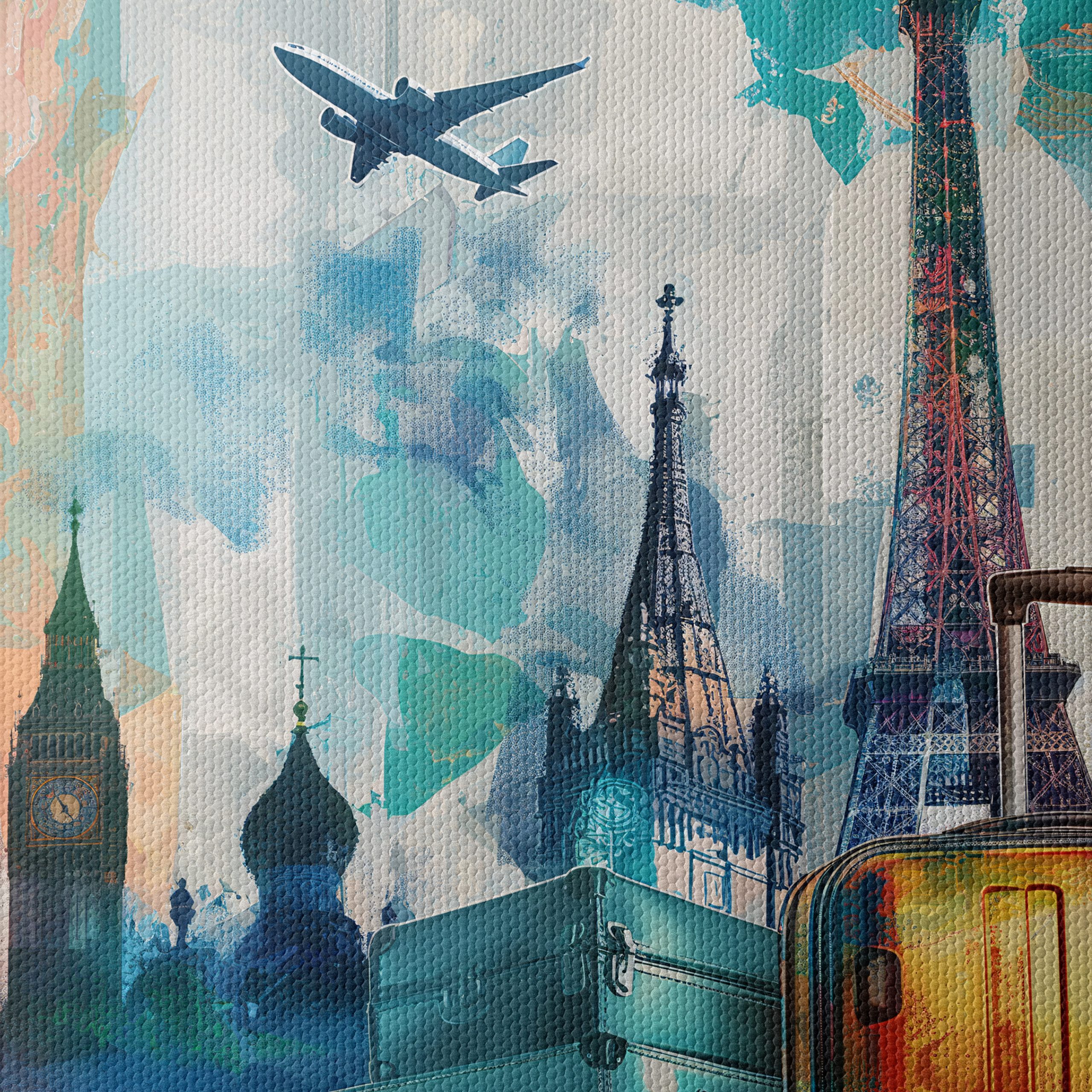 Vibrant Travel Art Featuring Iconic Landmarks - Image 4