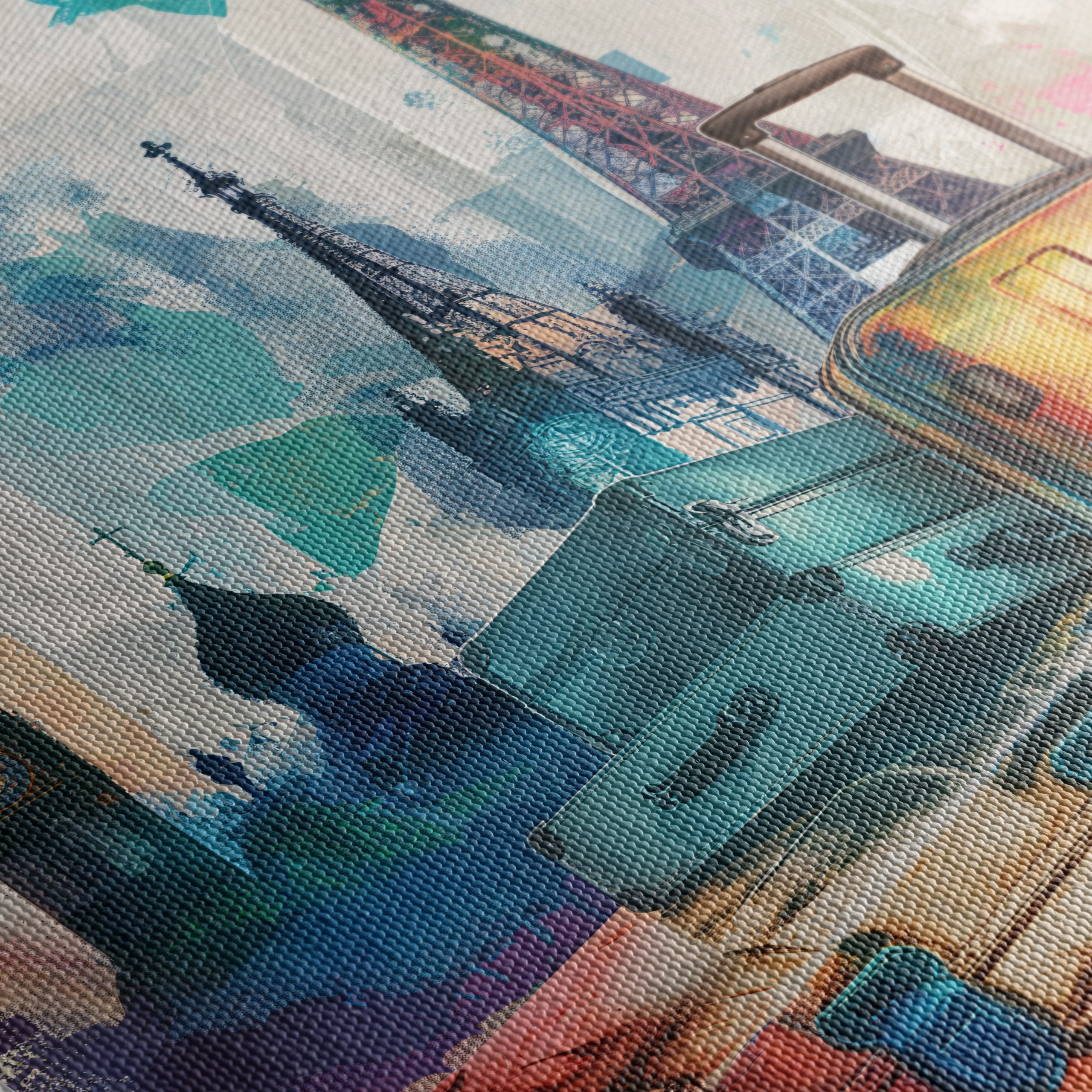 Vibrant Travel Art Featuring Iconic Landmarks - Image 5