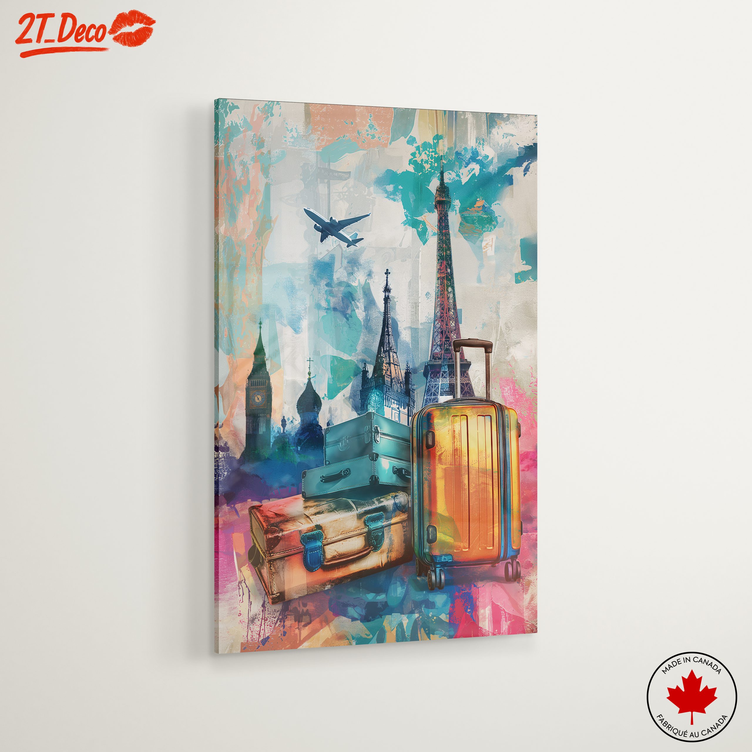 Vibrant Travel Art Featuring Iconic Landmarks - Image 6