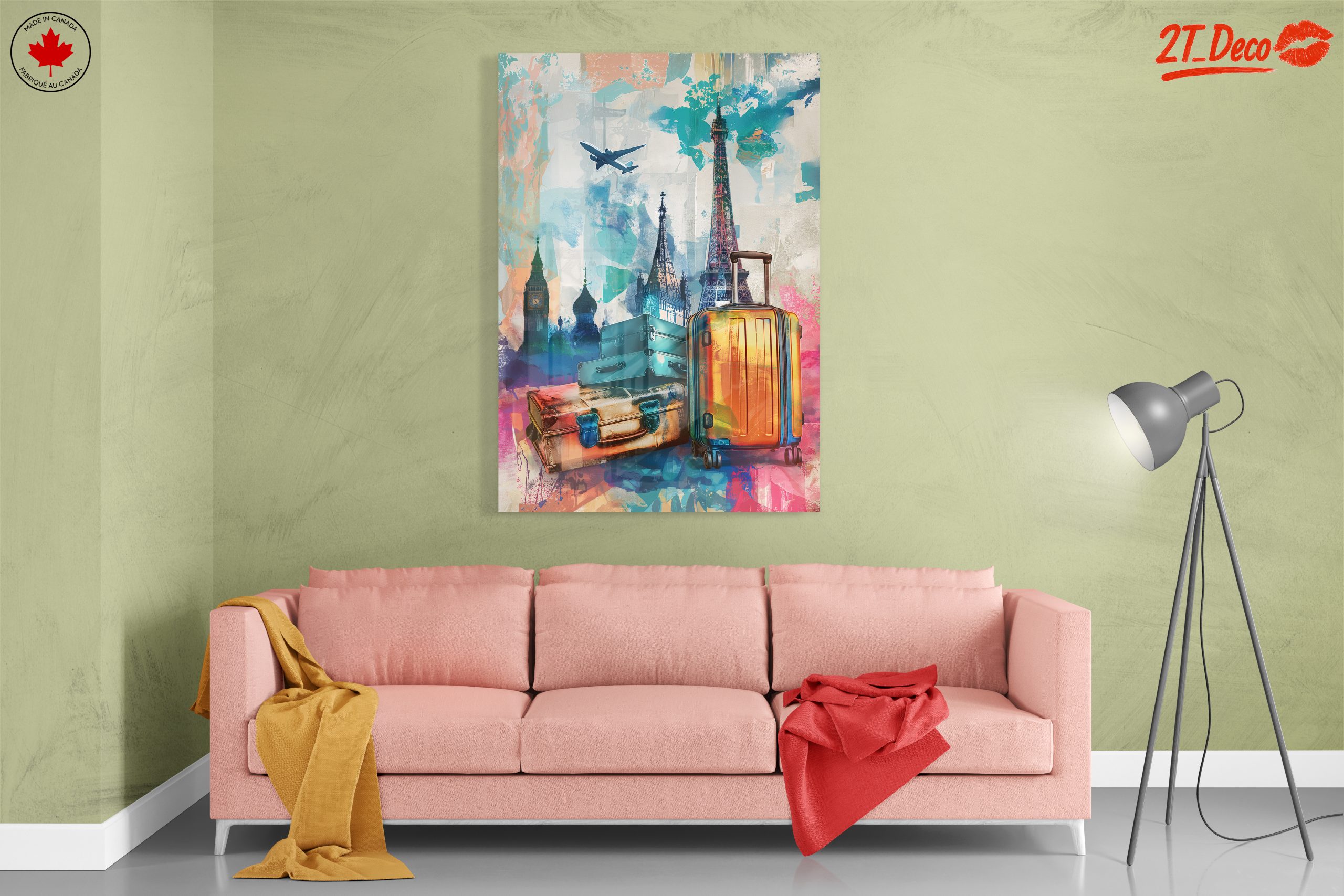 Vibrant Travel Art Featuring Iconic Landmarks - Image 7