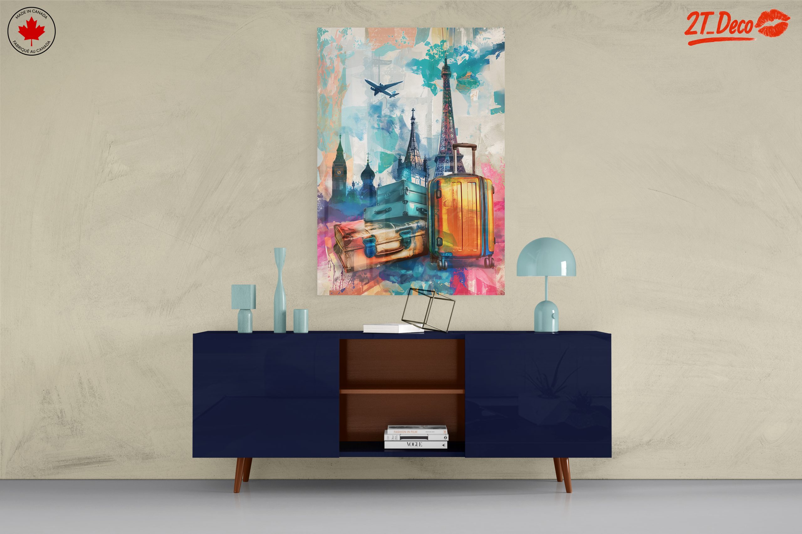 Vibrant Travel Art Featuring Iconic Landmarks - Image 8