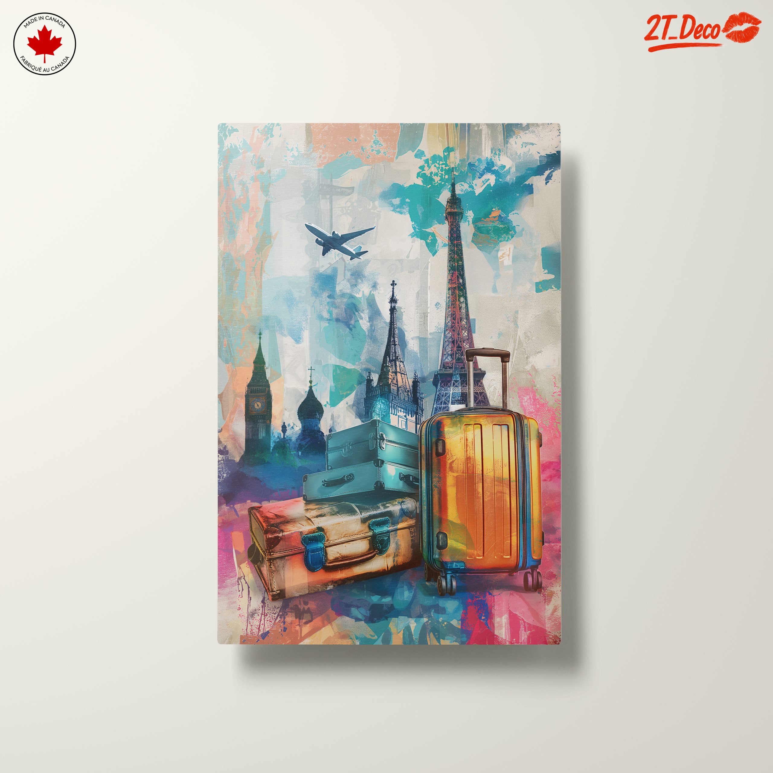 Vibrant Travel Art Featuring Iconic Landmarks - Image 10