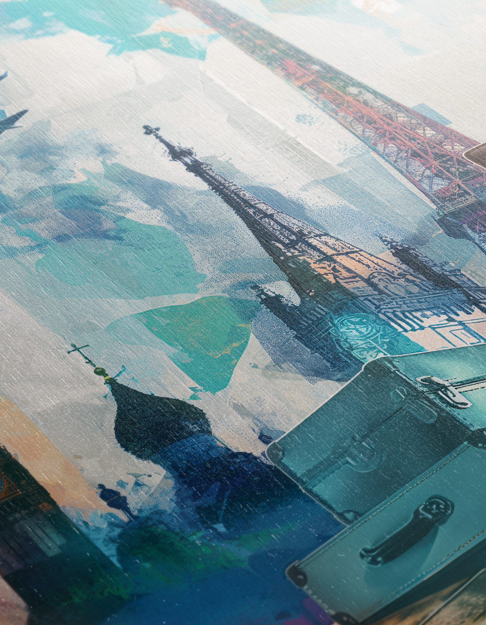 Vibrant Travel Art Featuring Iconic Landmarks - Image 12