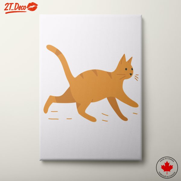 Playful Orange Cat Illustration