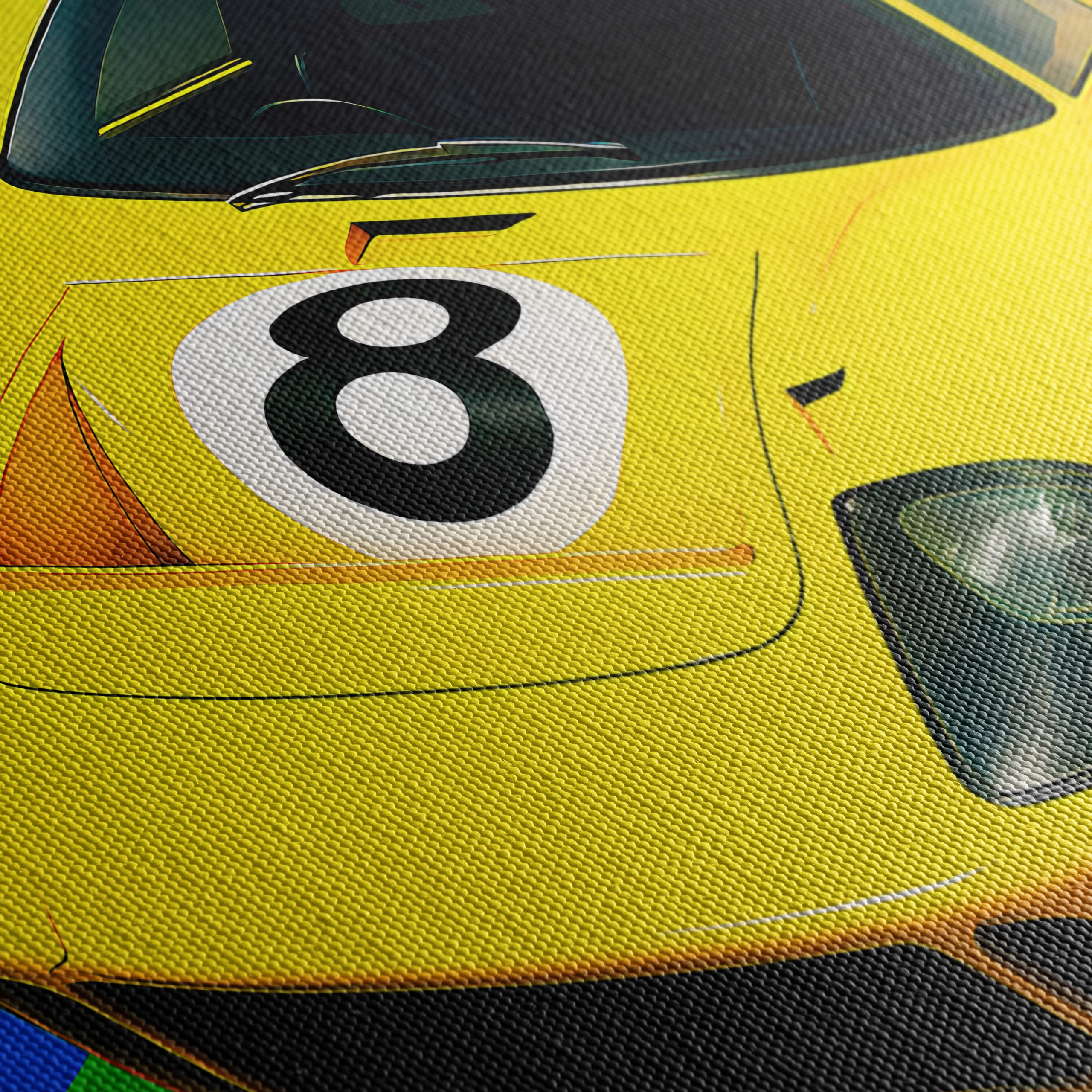 Stylized Ford GT40 Yellow Car Poster - Image 5
