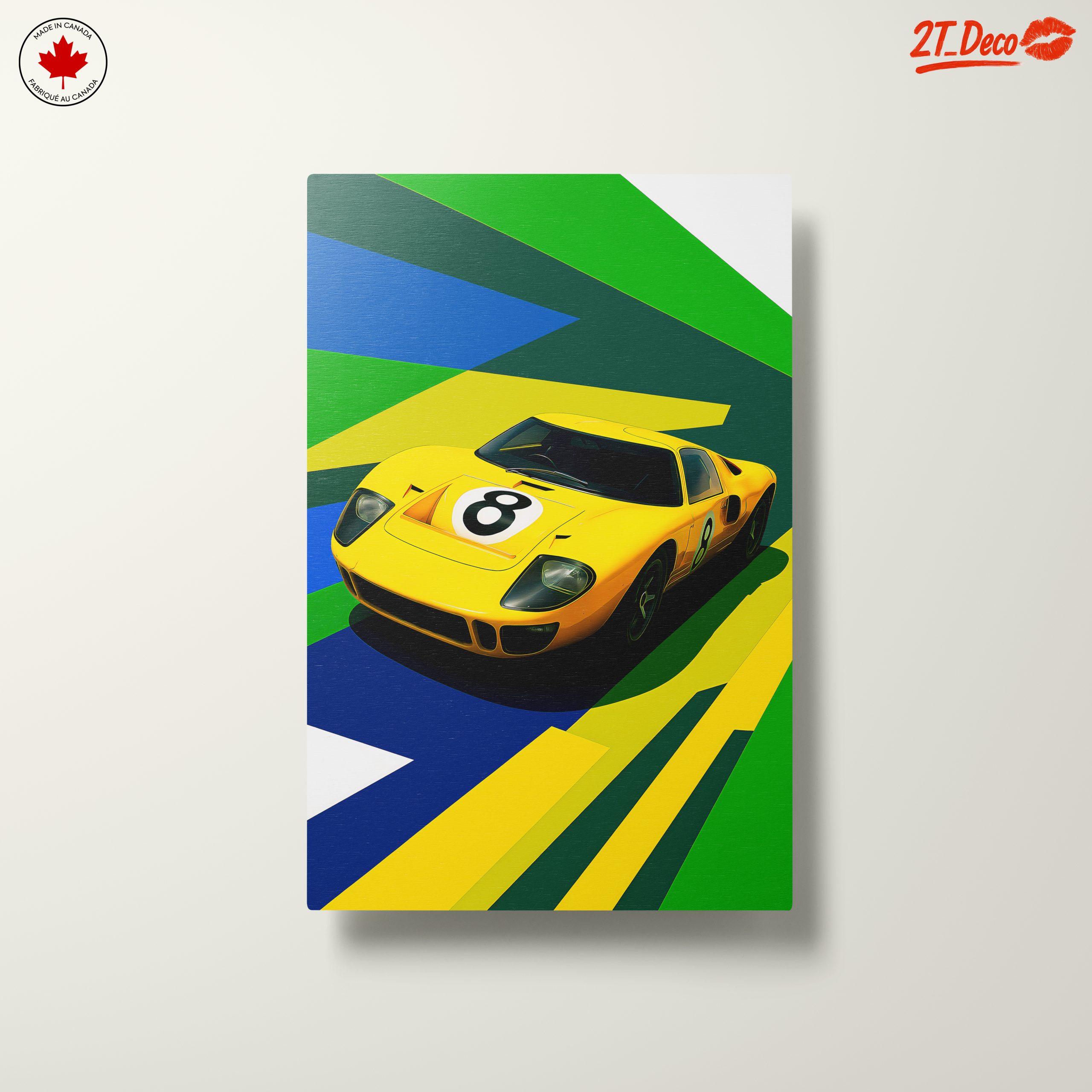 Stylized Ford GT40 Yellow Car Poster - Image 10