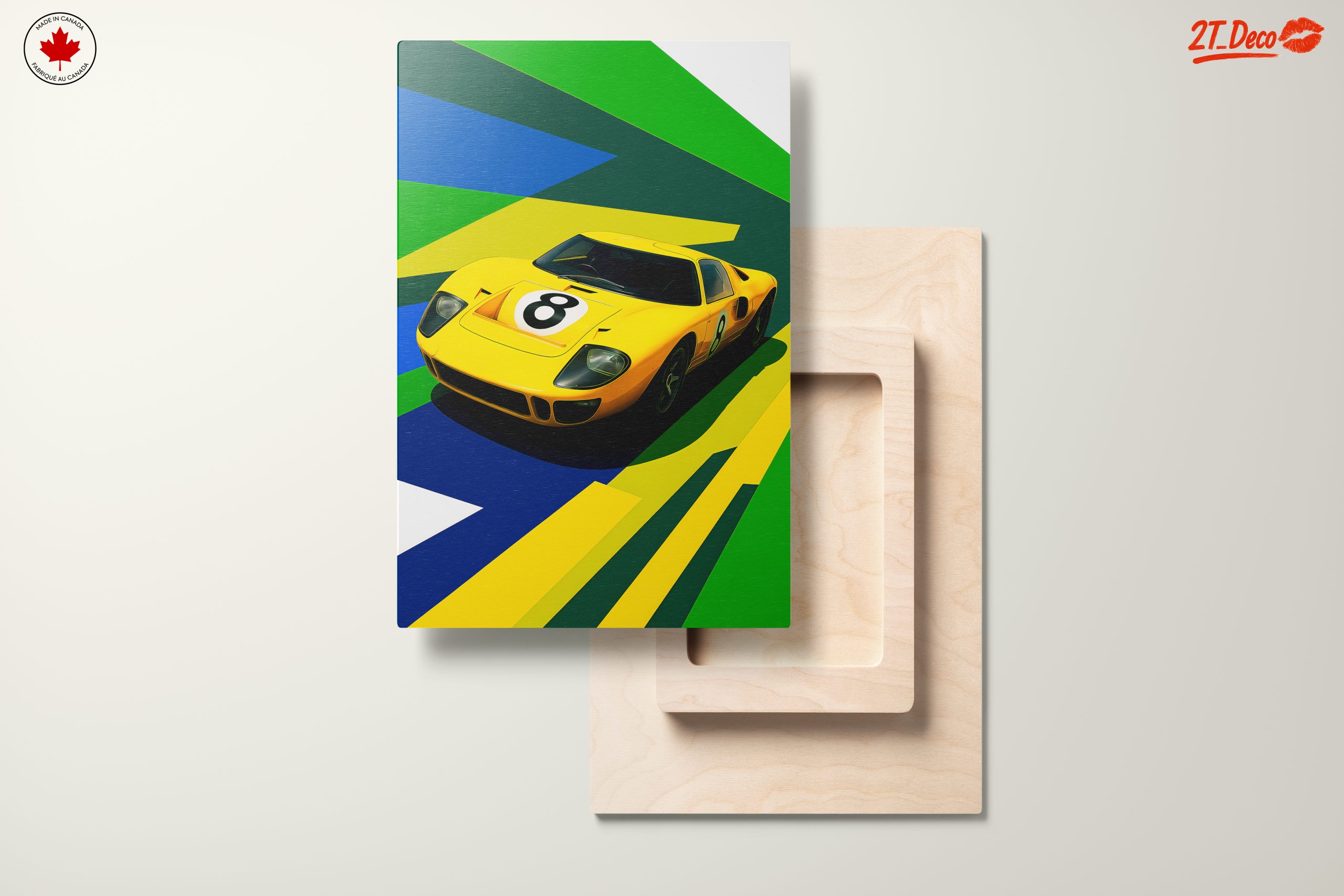 Stylized Ford GT40 Yellow Car Poster - Image 11