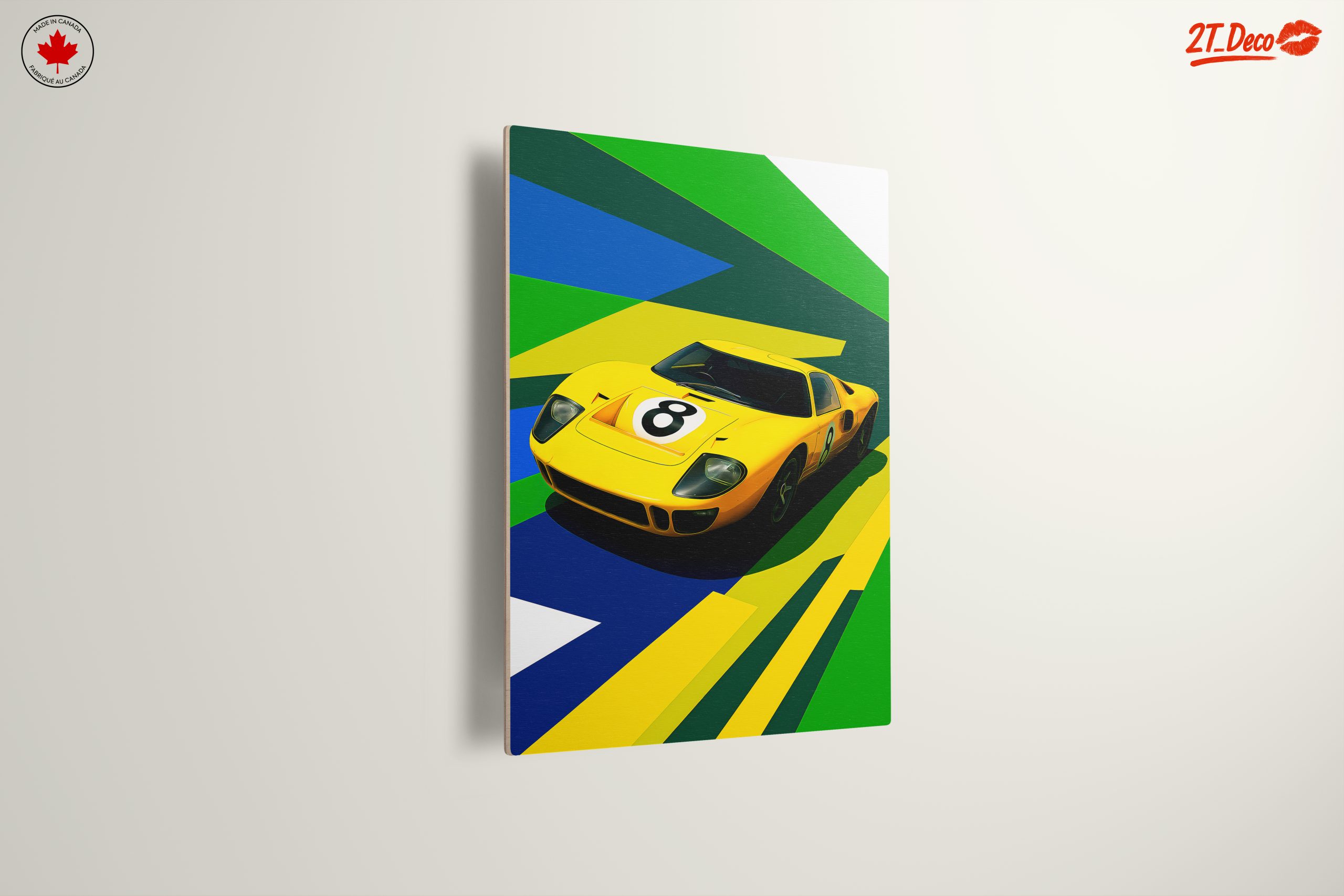 Stylized Ford GT40 Yellow Car Poster - Image 13