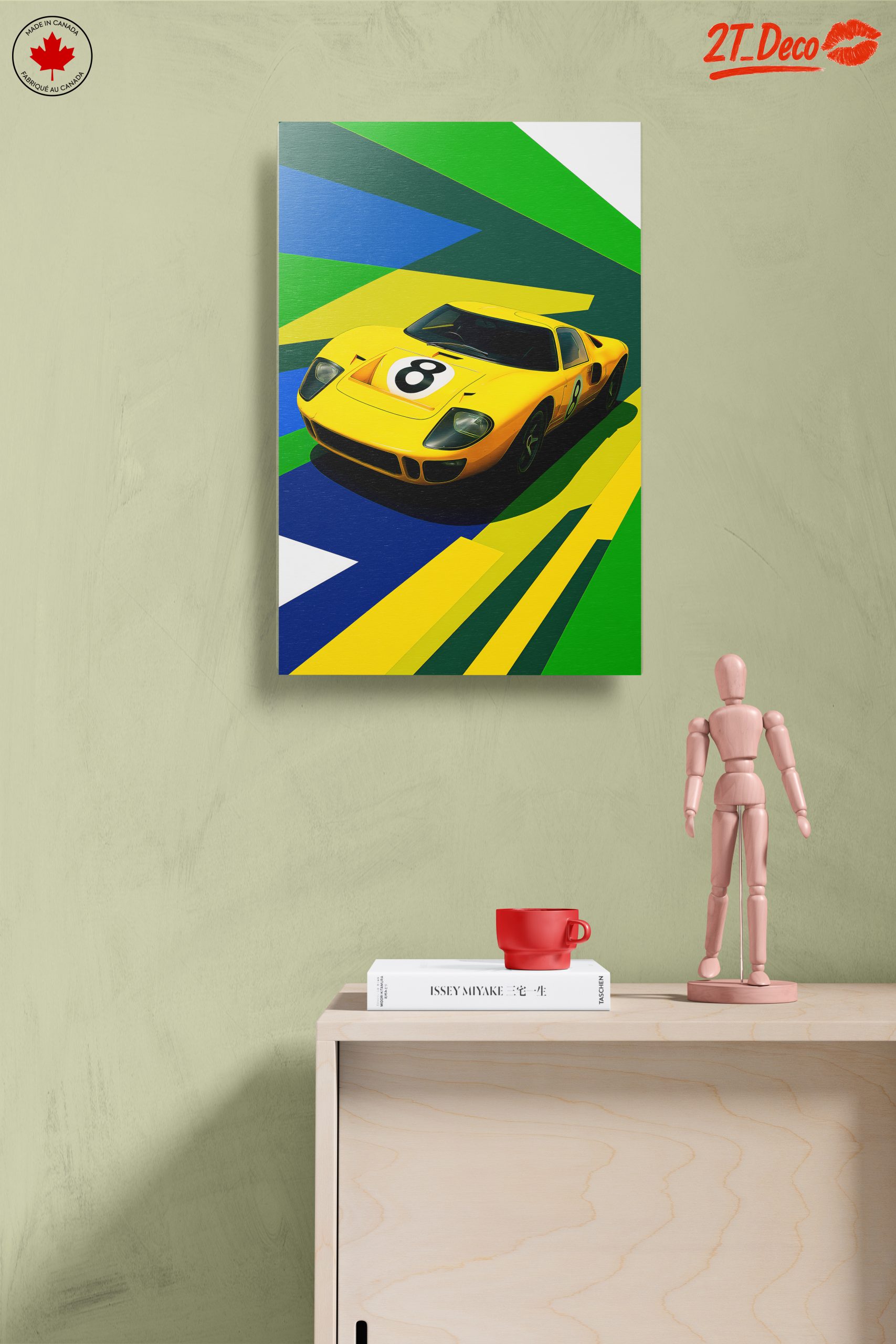 Stylized Ford GT40 Yellow Car Poster - Image 14
