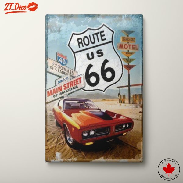 Vintage Route 66 Classic Car Artwork
