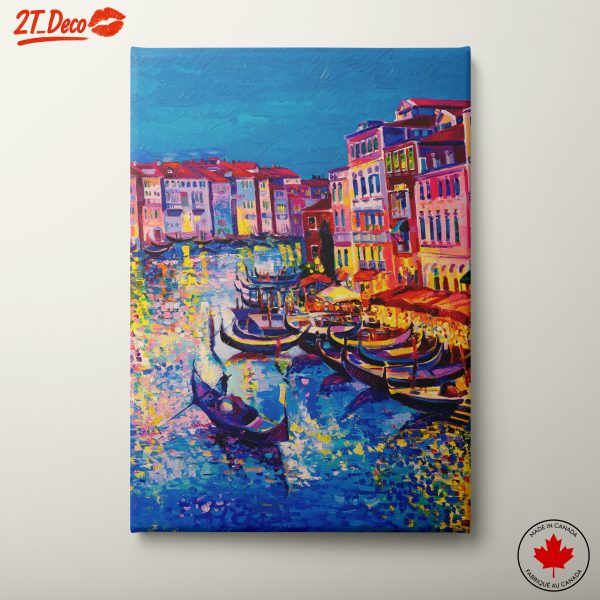 Vibrant Cityscape with Colorful Reflections