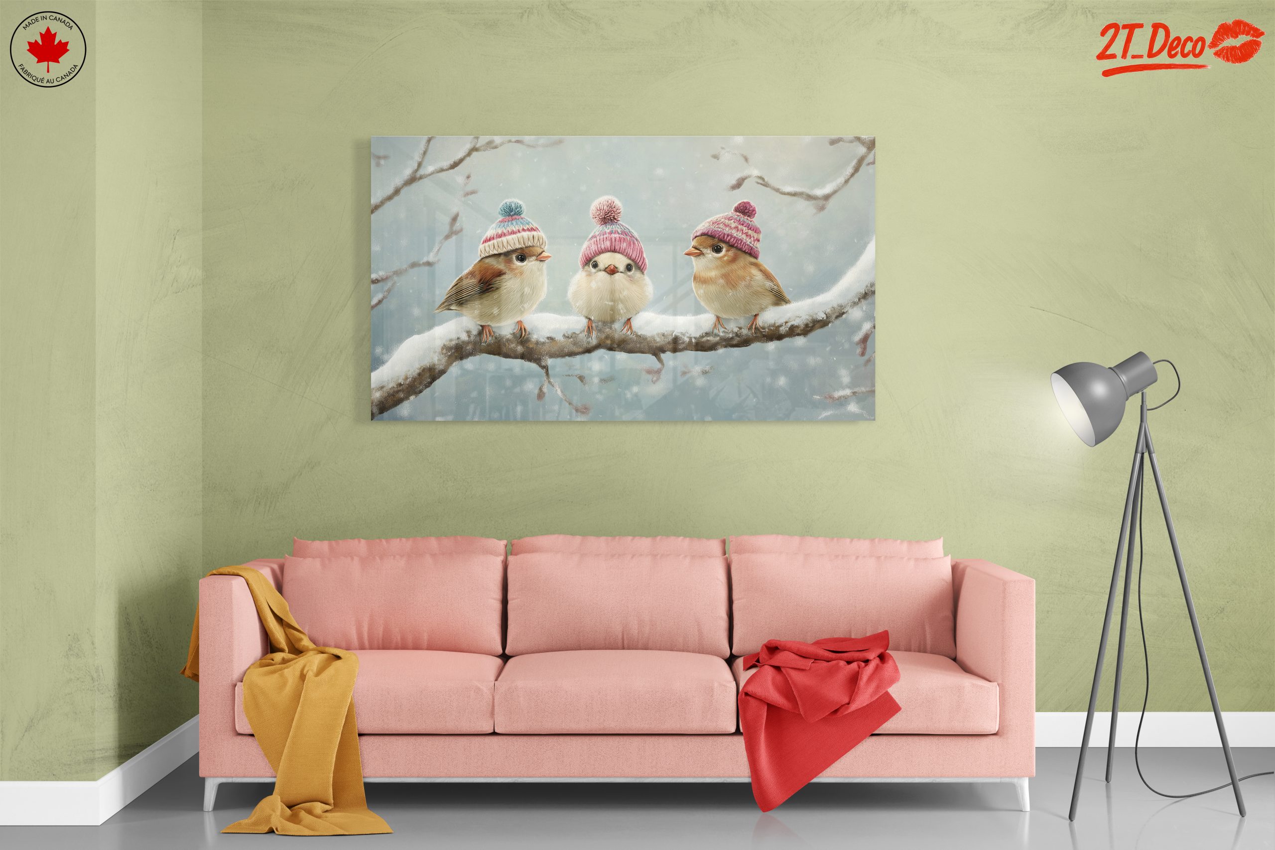Three Charming Birds in Winter Hats - Image 7