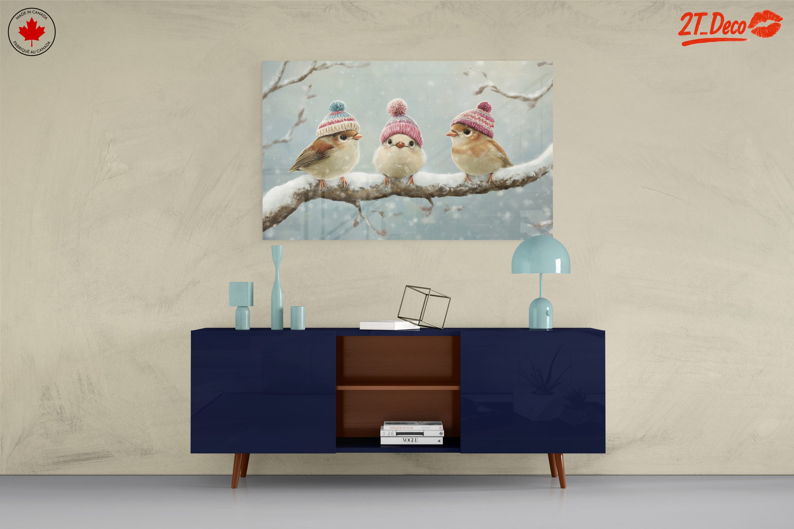Three Charming Birds in Winter Hats - Image 8