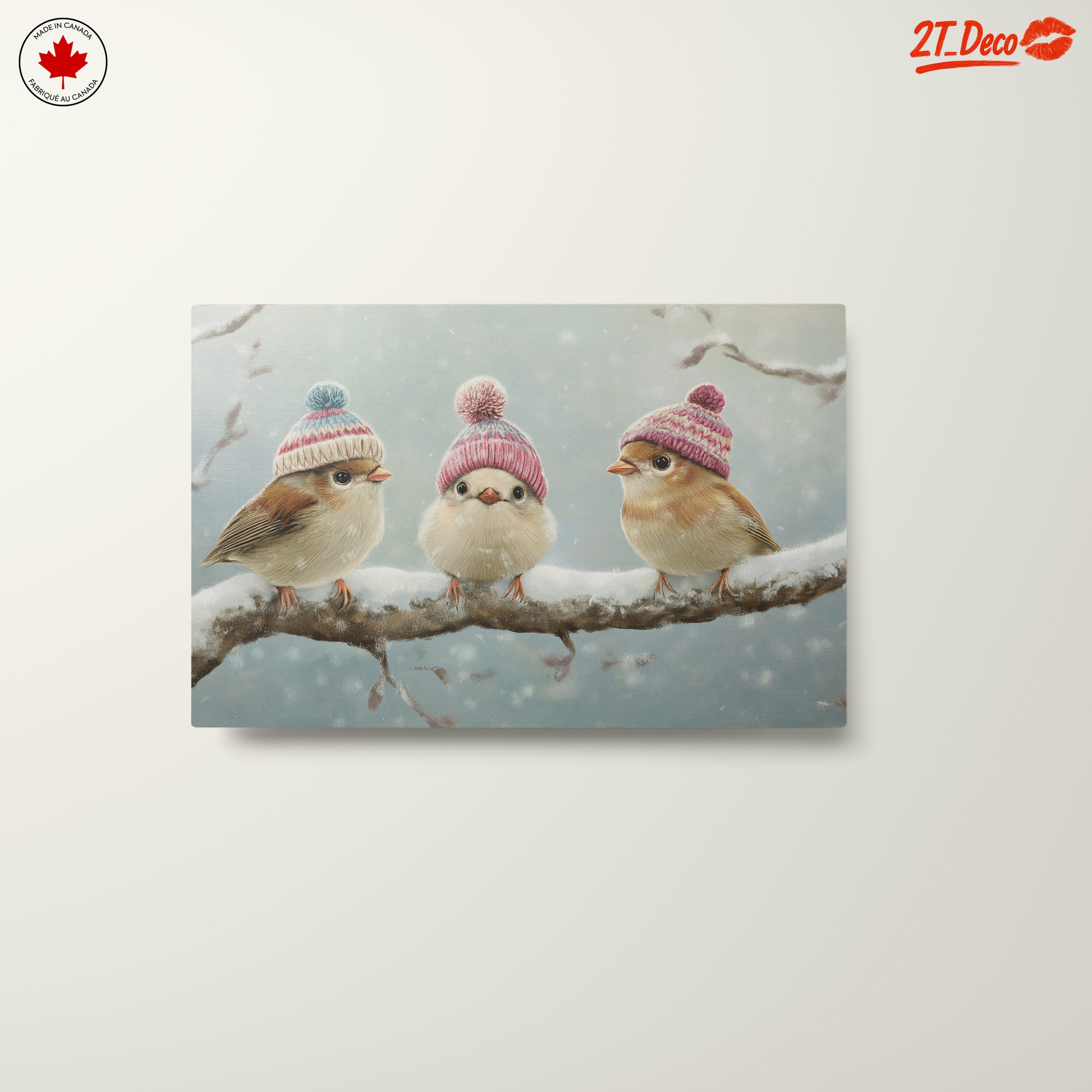 Three Charming Birds in Winter Hats - Image 10