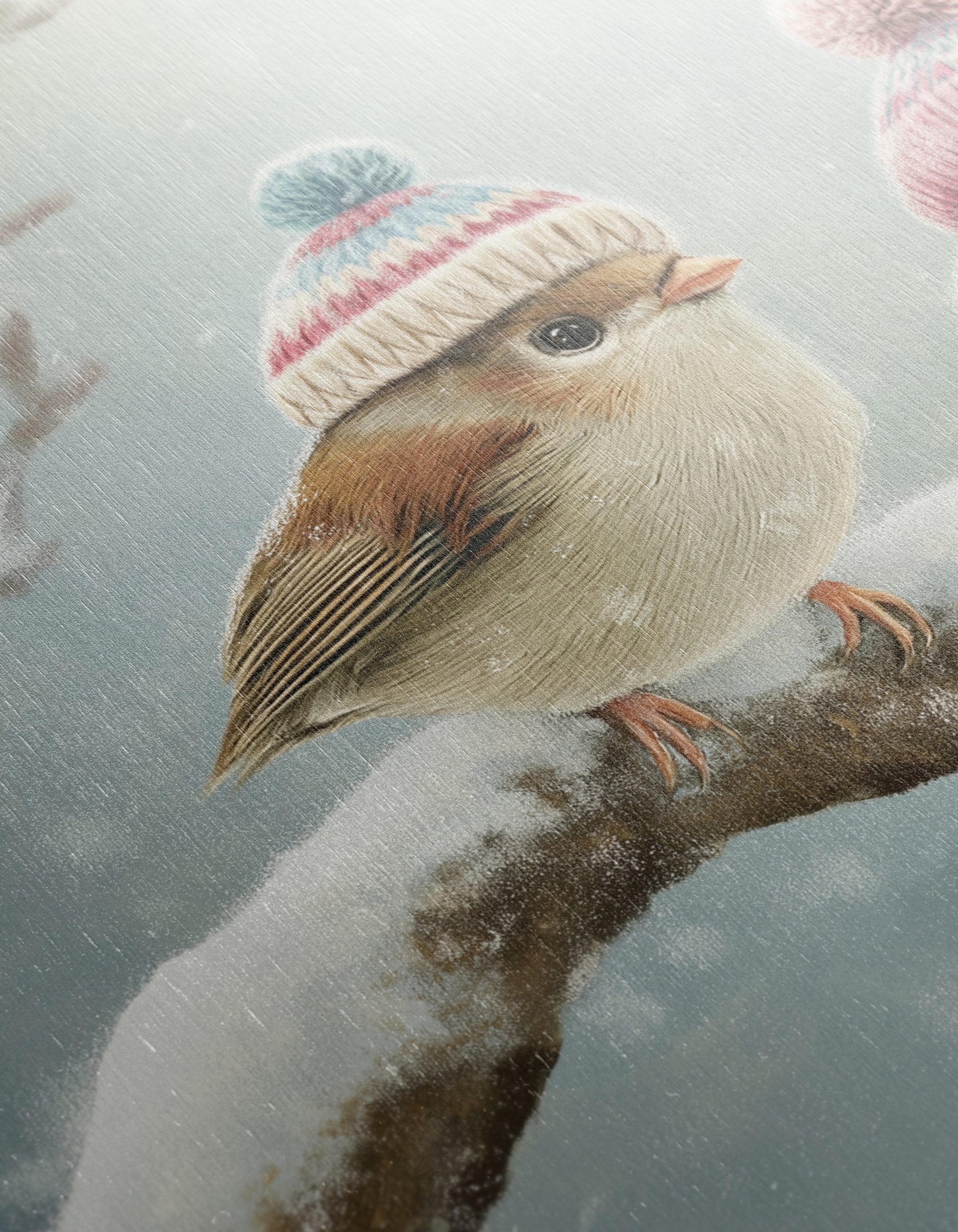 Three Charming Birds in Winter Hats - Image 12