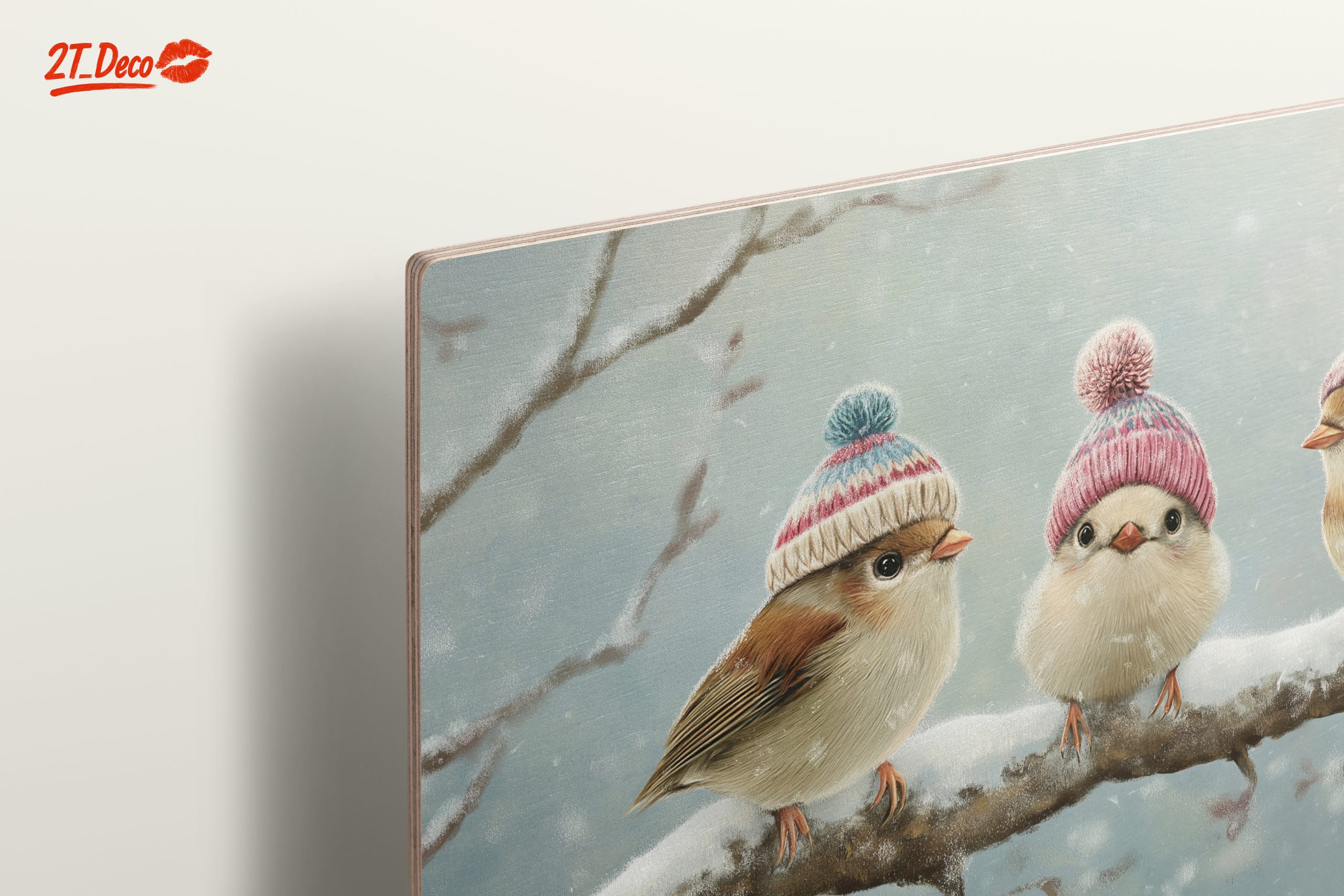 Three Charming Birds in Winter Hats - Image 15