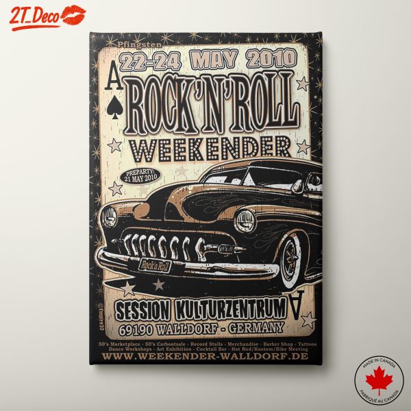 Vintage Rock and Roll Car Poster Art