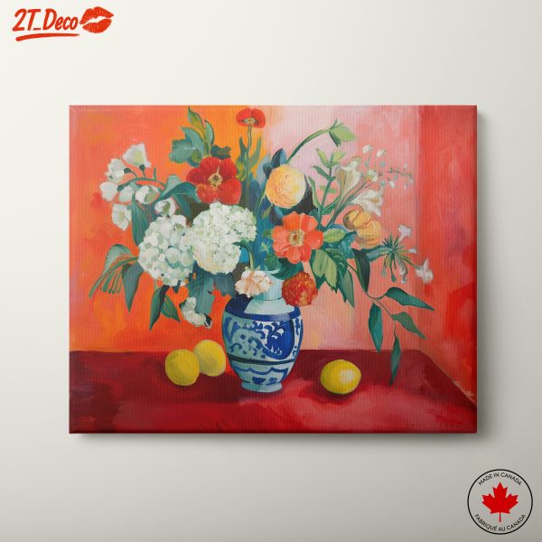 Vibrant Floral Arrangement with Lemon
