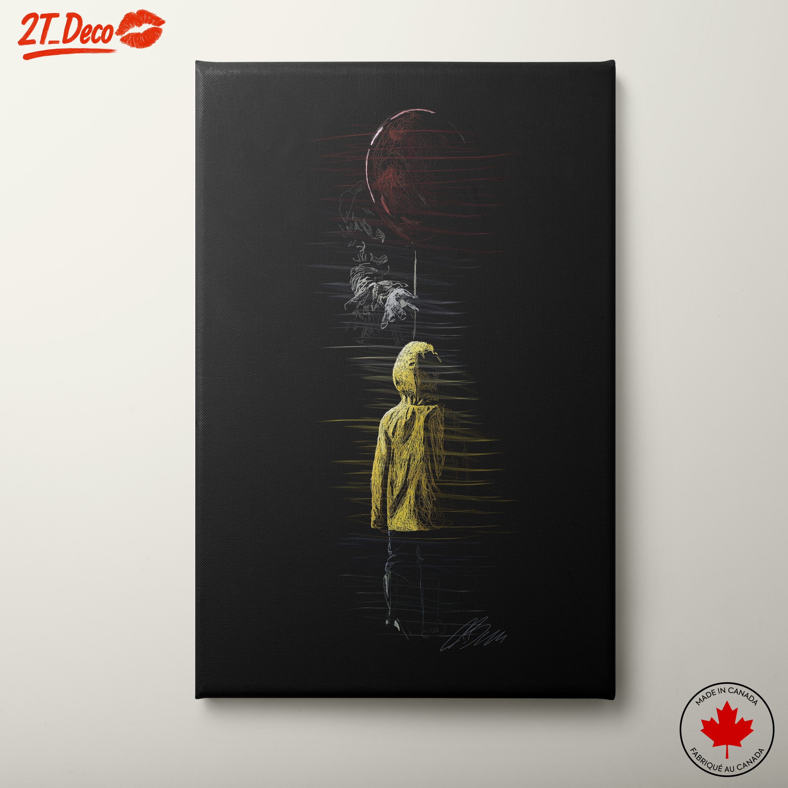 Whimsical Landscape with Yellow Raincoat