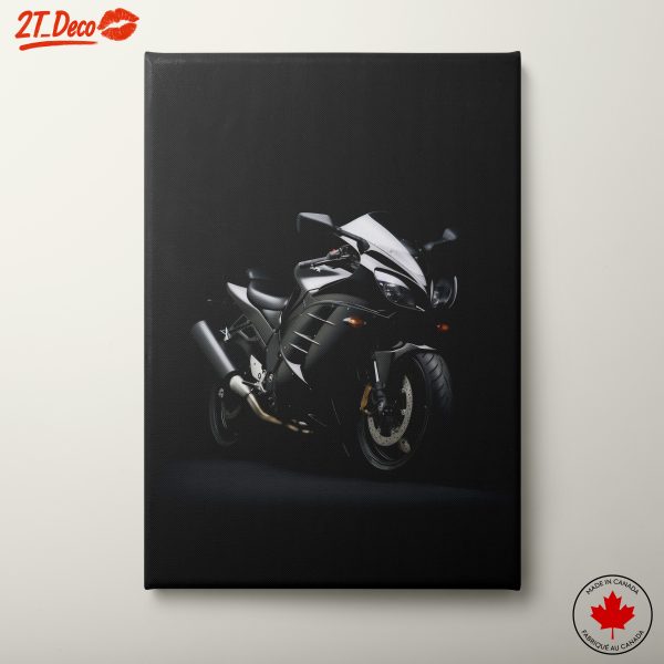 Sleek Black Motorcycle Art for Enthusiasts