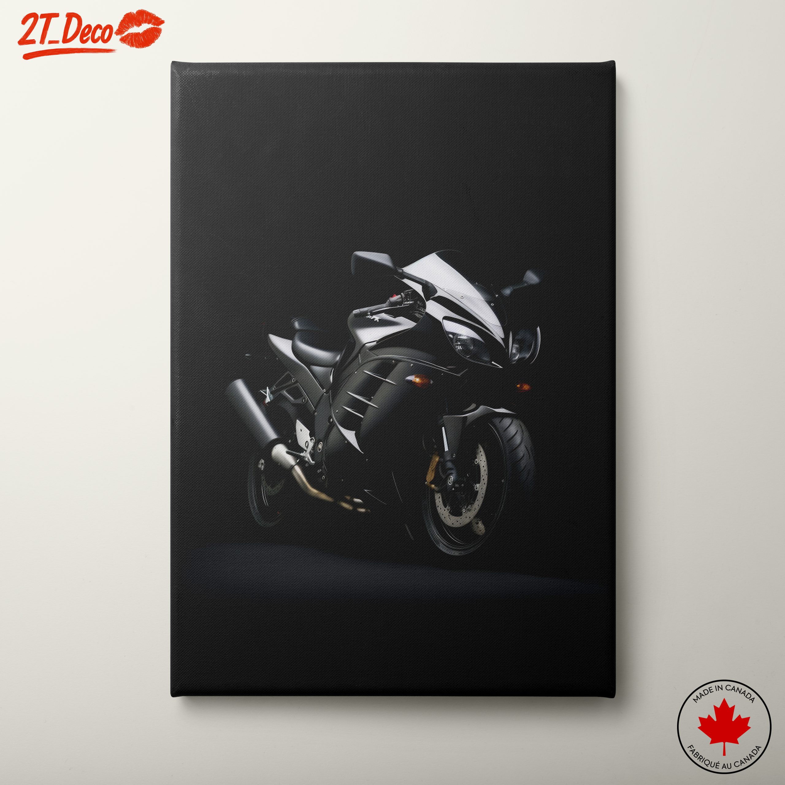 Sleek Black Motorcycle Art for Enthusiasts
