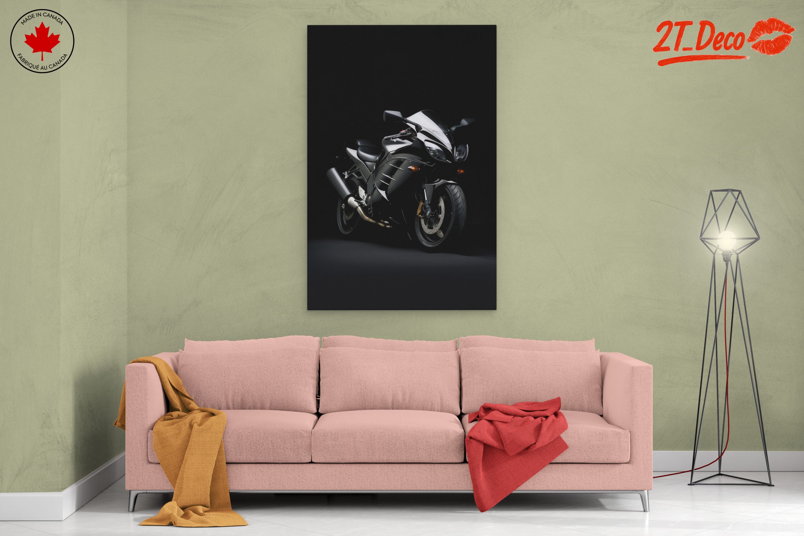 Sleek Black Motorcycle Art for Enthusiasts - Image 2