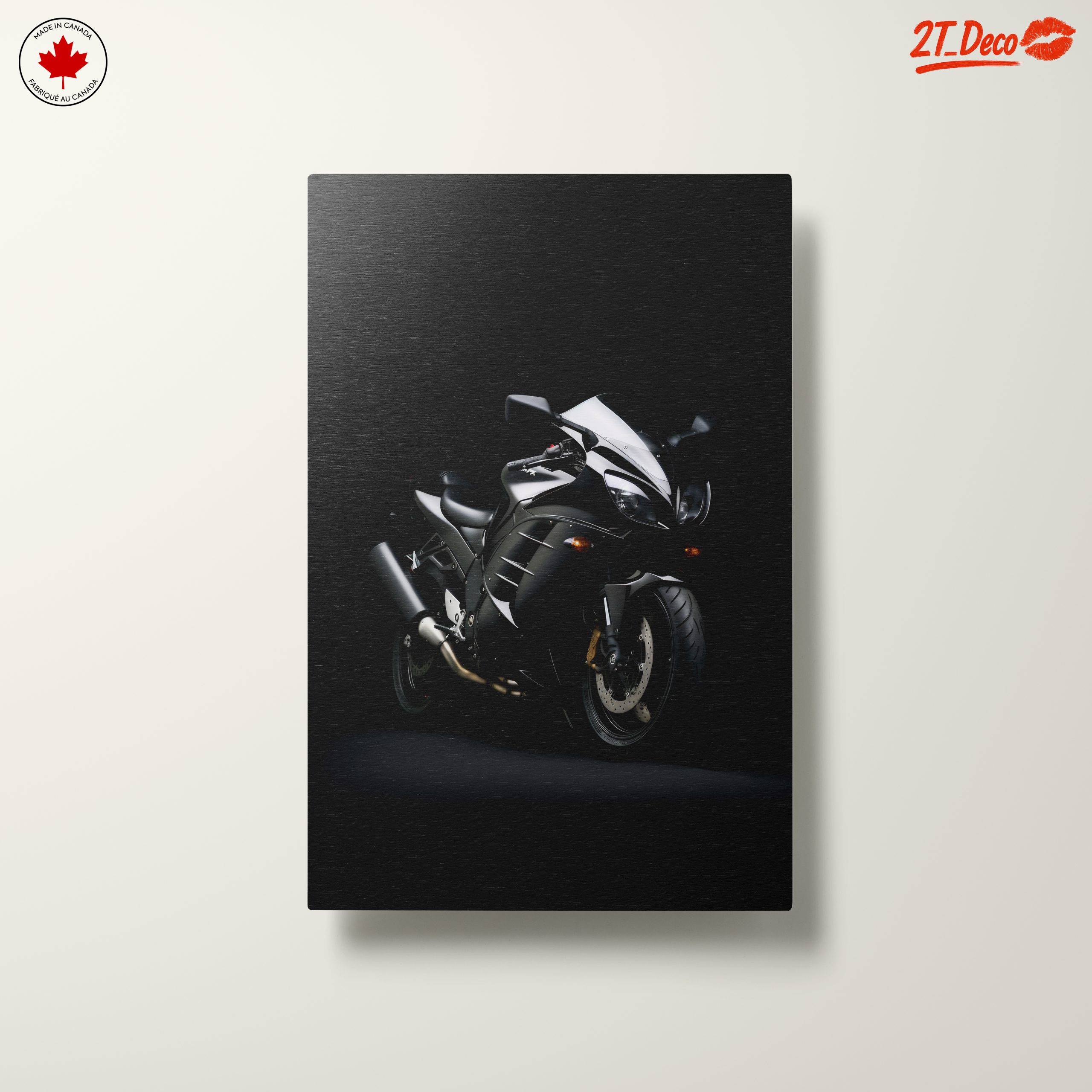 Sleek Black Motorcycle Art for Enthusiasts - Image 10