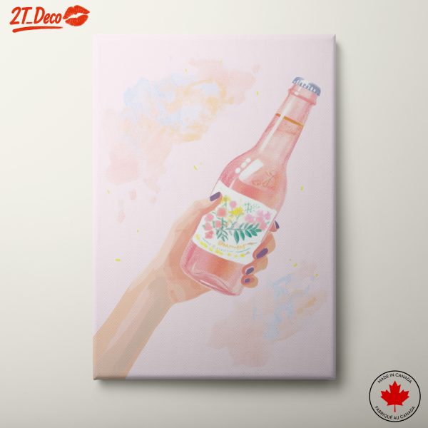Abstract Beverage Artwork with Floral Design