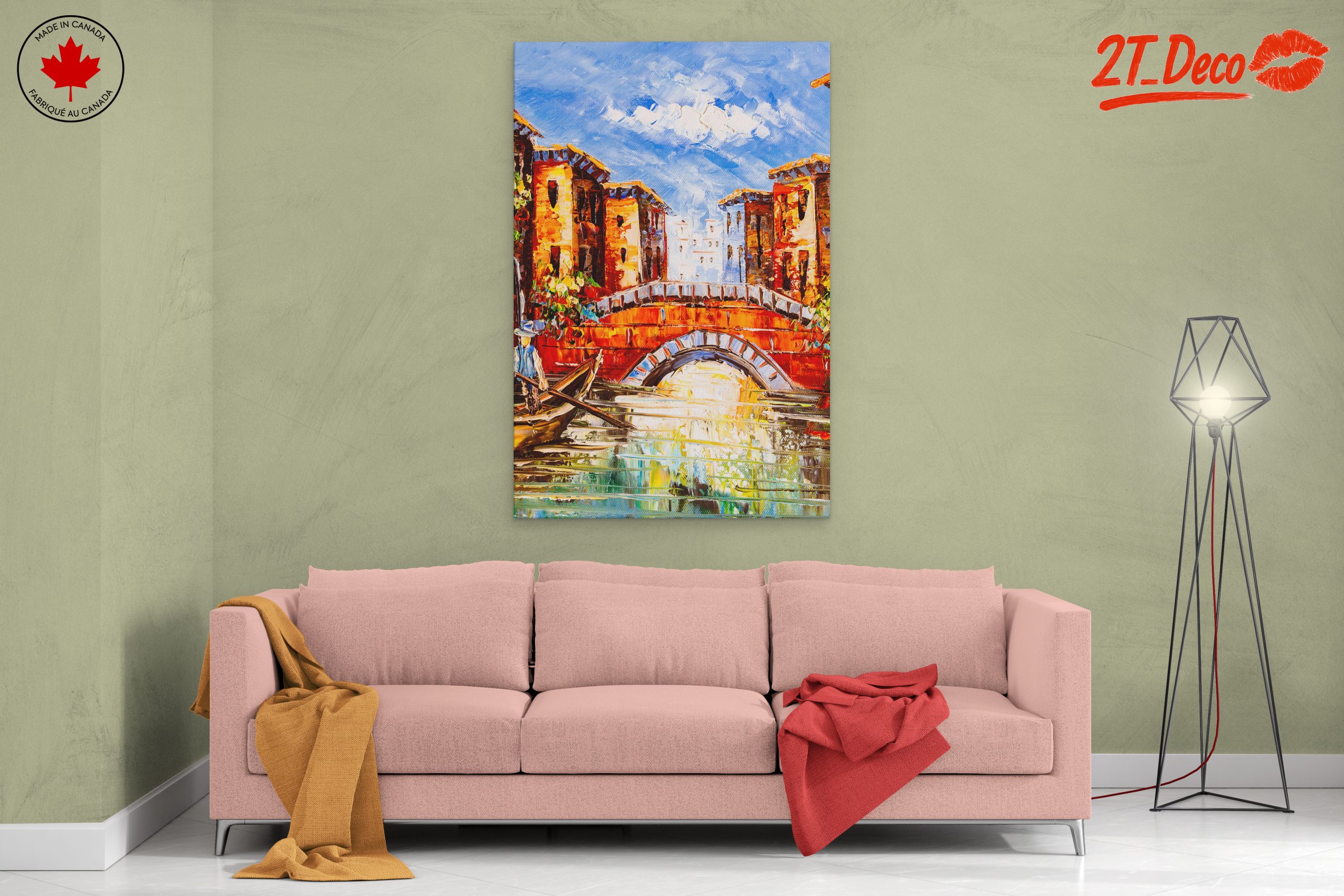 Vibrant City Scene with Bridge - Image 2