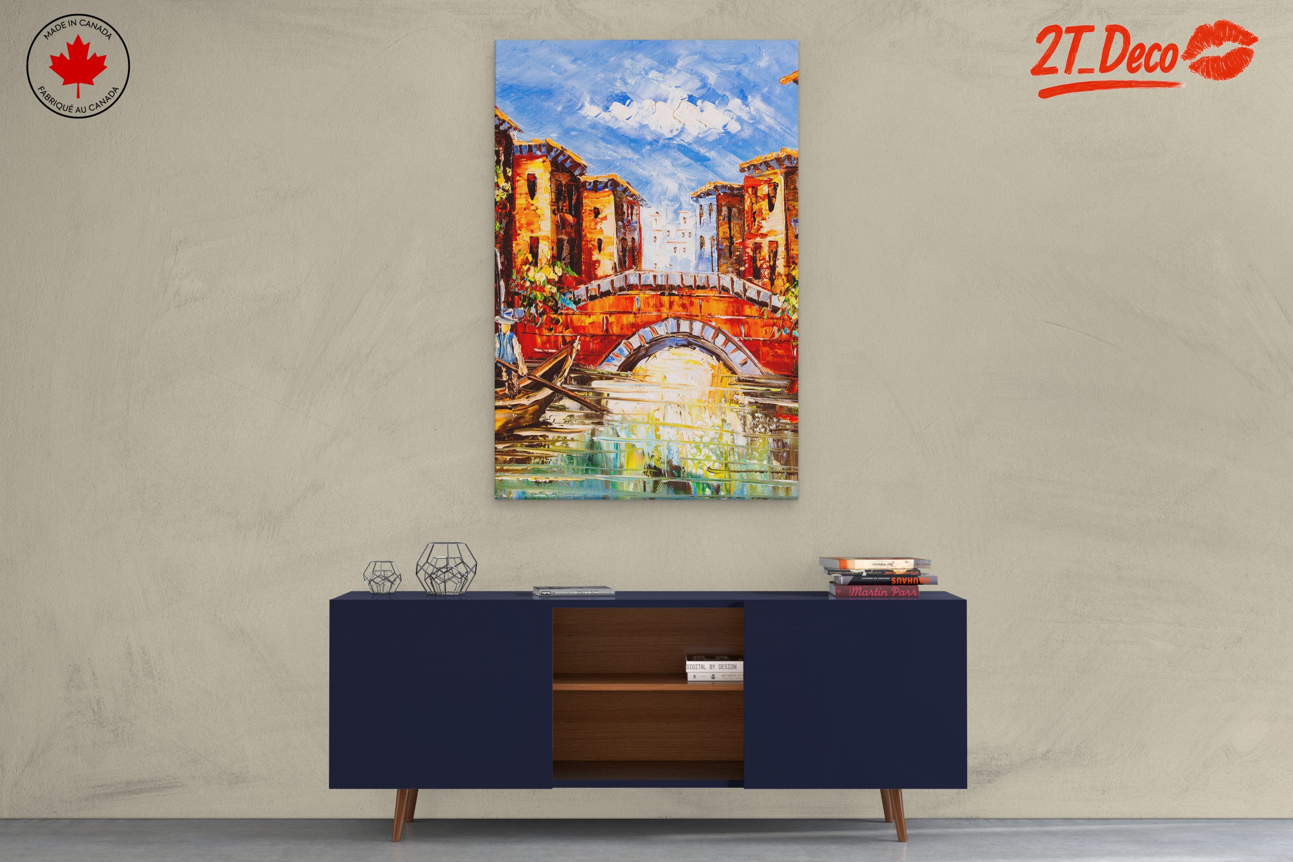 Vibrant City Scene with Bridge - Image 3