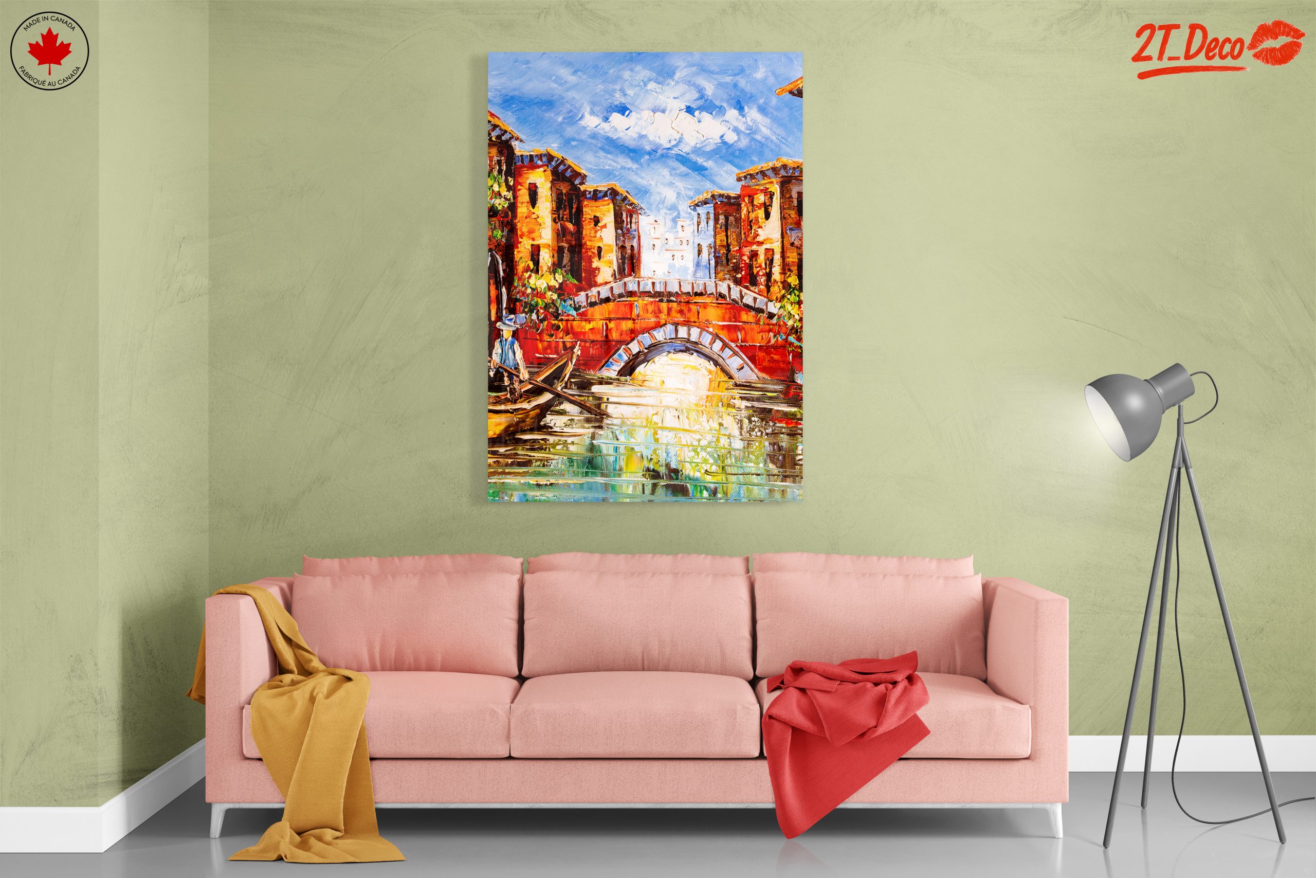 Vibrant City Scene with Bridge - Image 7