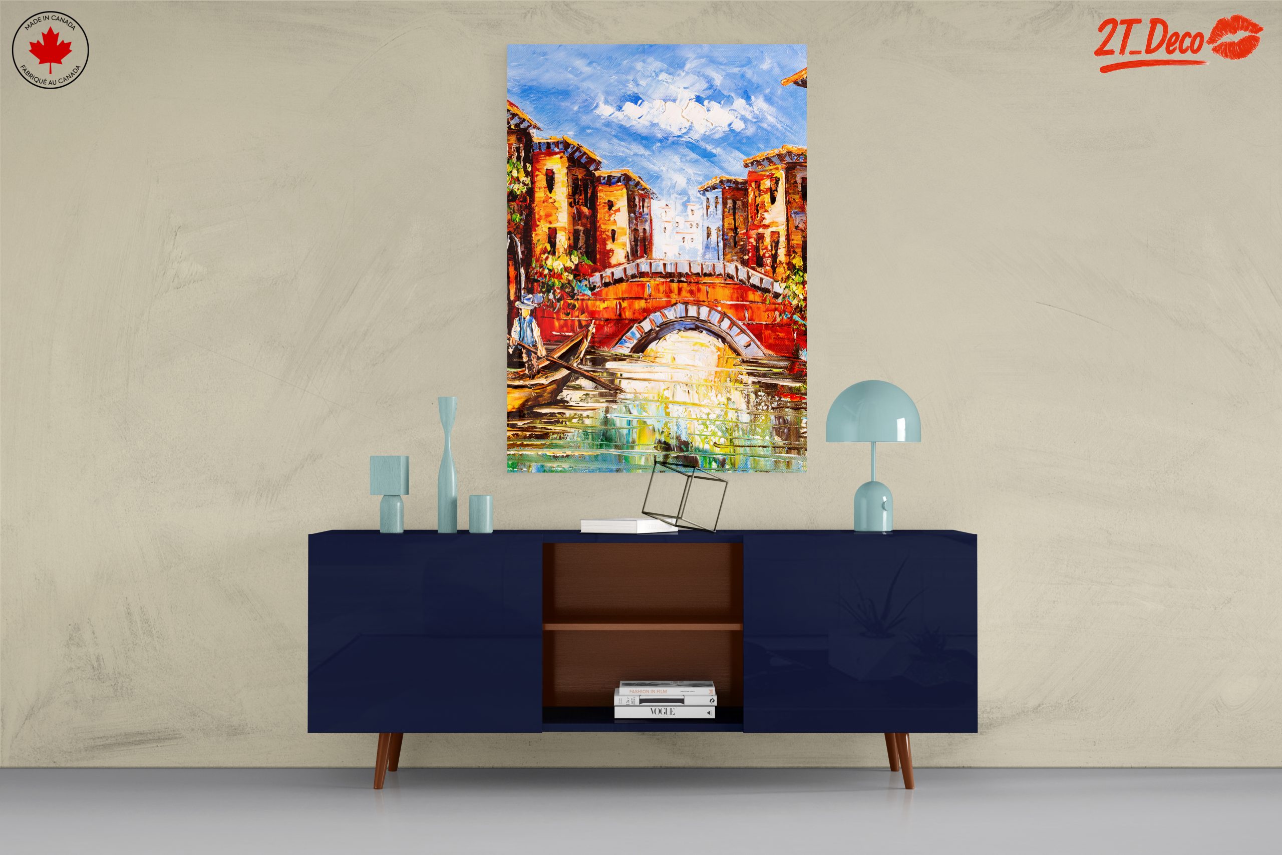 Vibrant City Scene with Bridge - Image 8