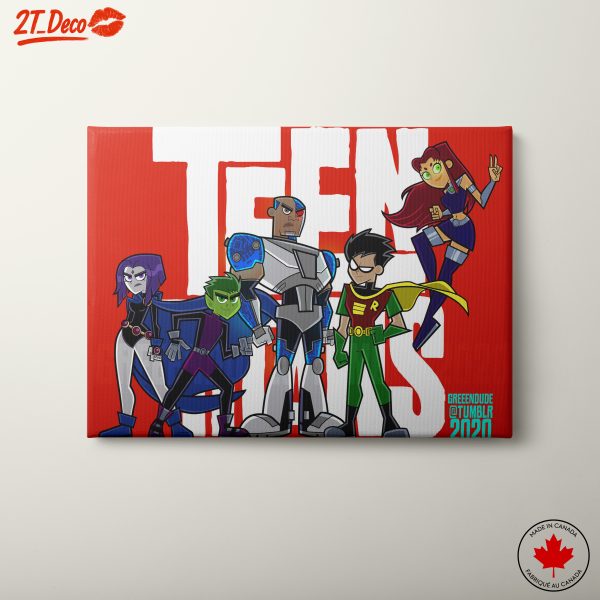 Teen Titans Cartoon Art Featuring Heroes