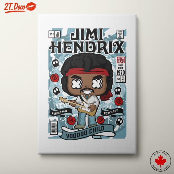 Stylized Jimi Hendrix Cartoon Art