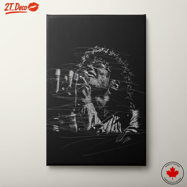 Stylized Character Artwork on Dark Background