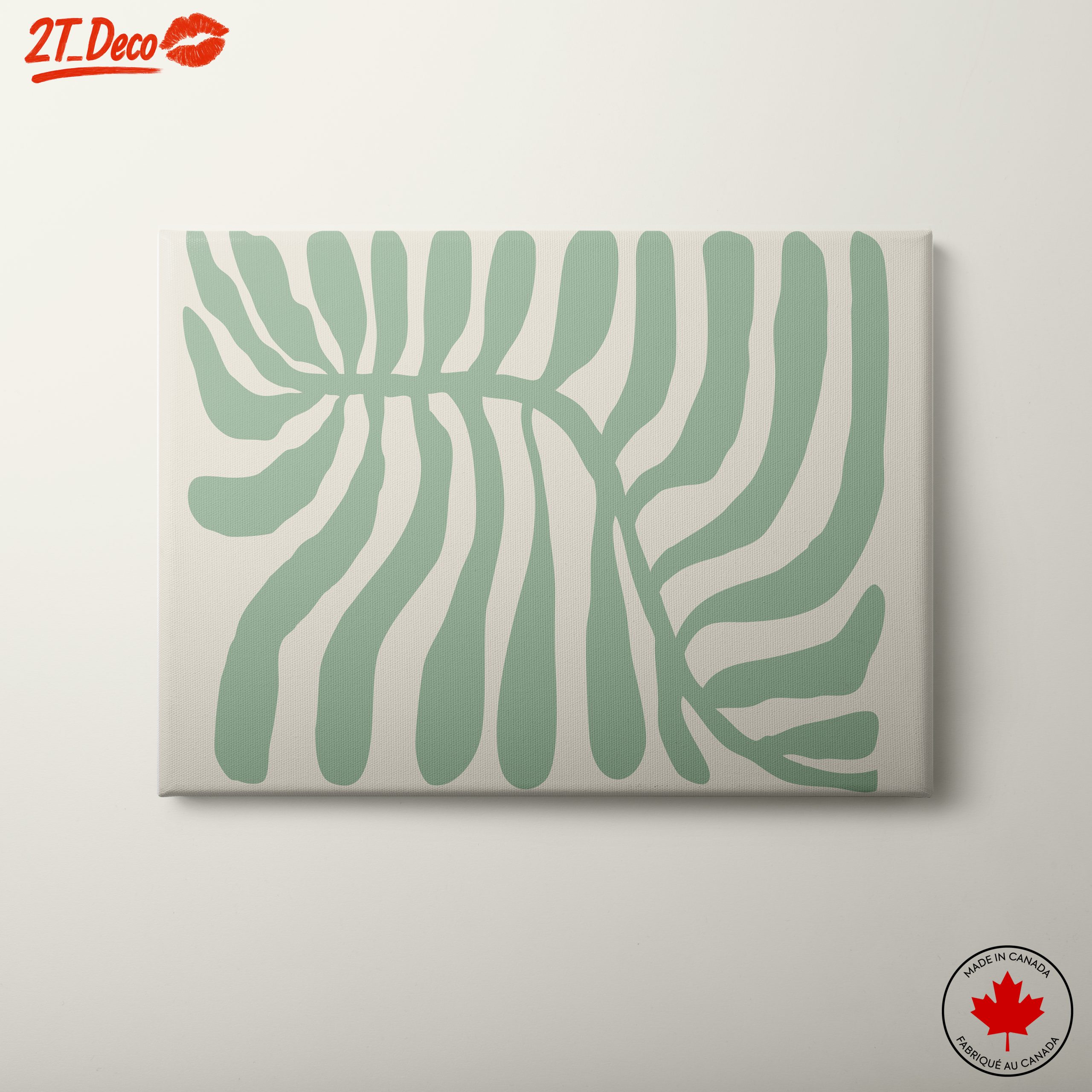 Stylized Botanical Green Leaf Artwork