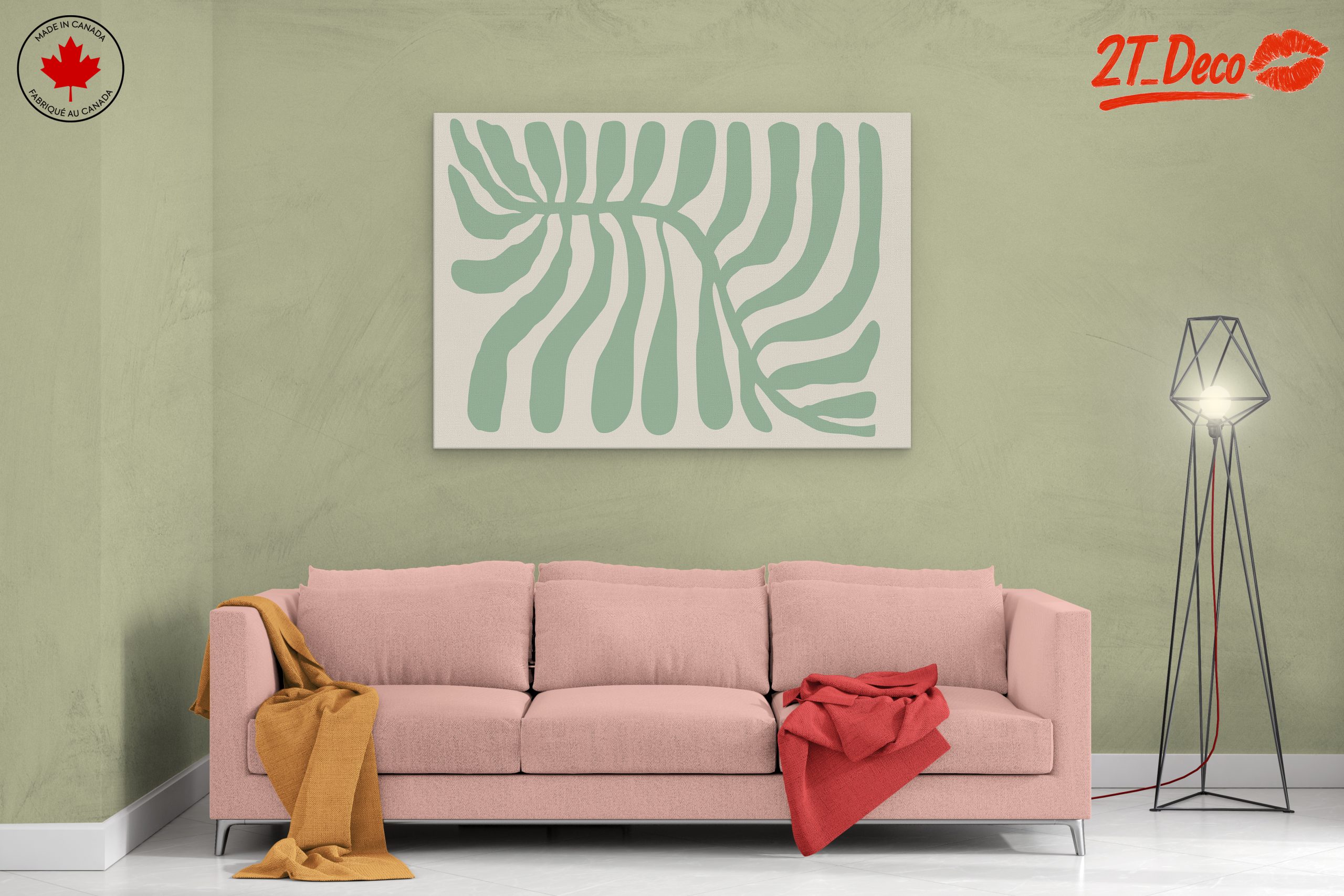 Stylized Botanical Green Leaf Artwork - Image 2