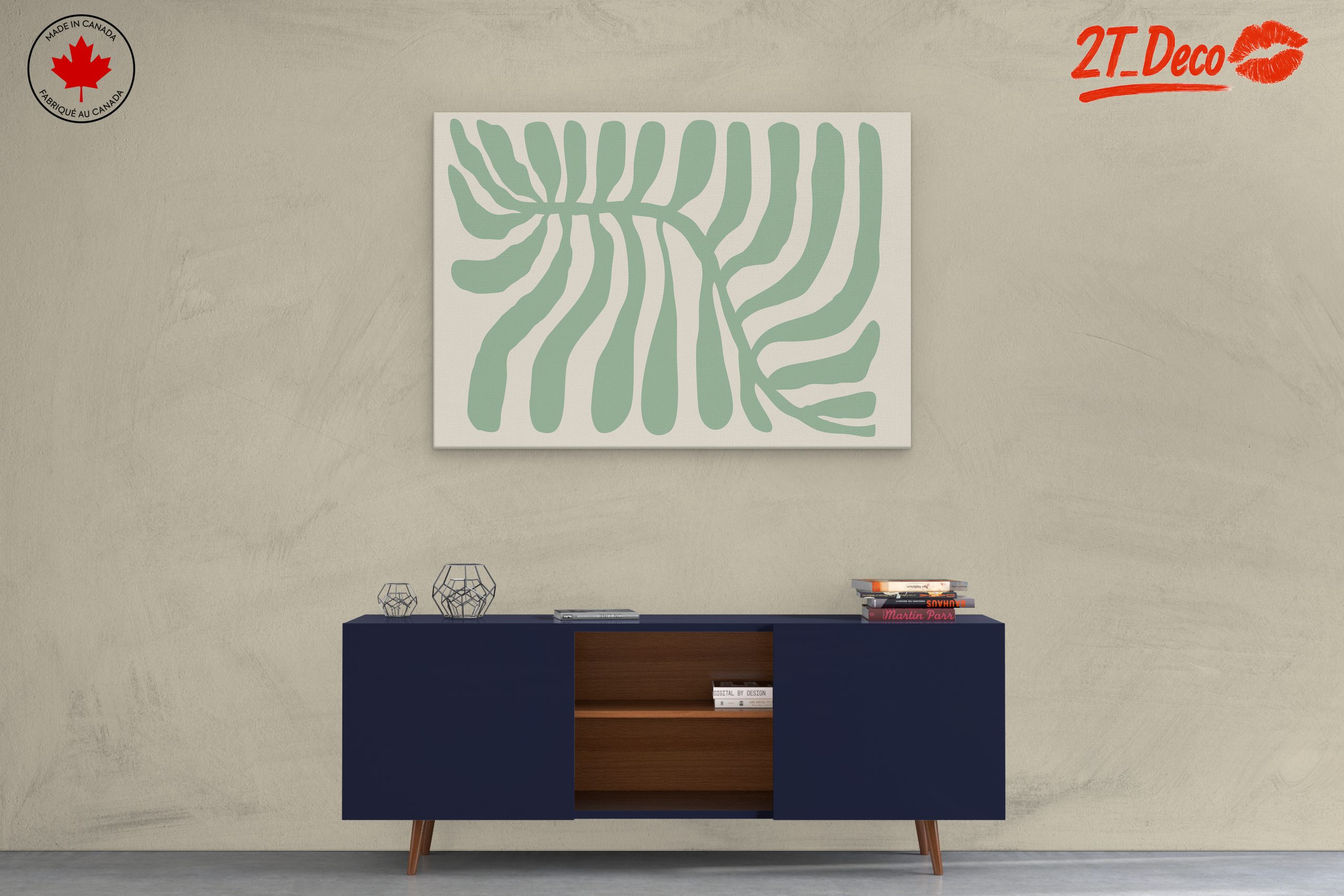 Stylized Botanical Green Leaf Artwork - Image 3