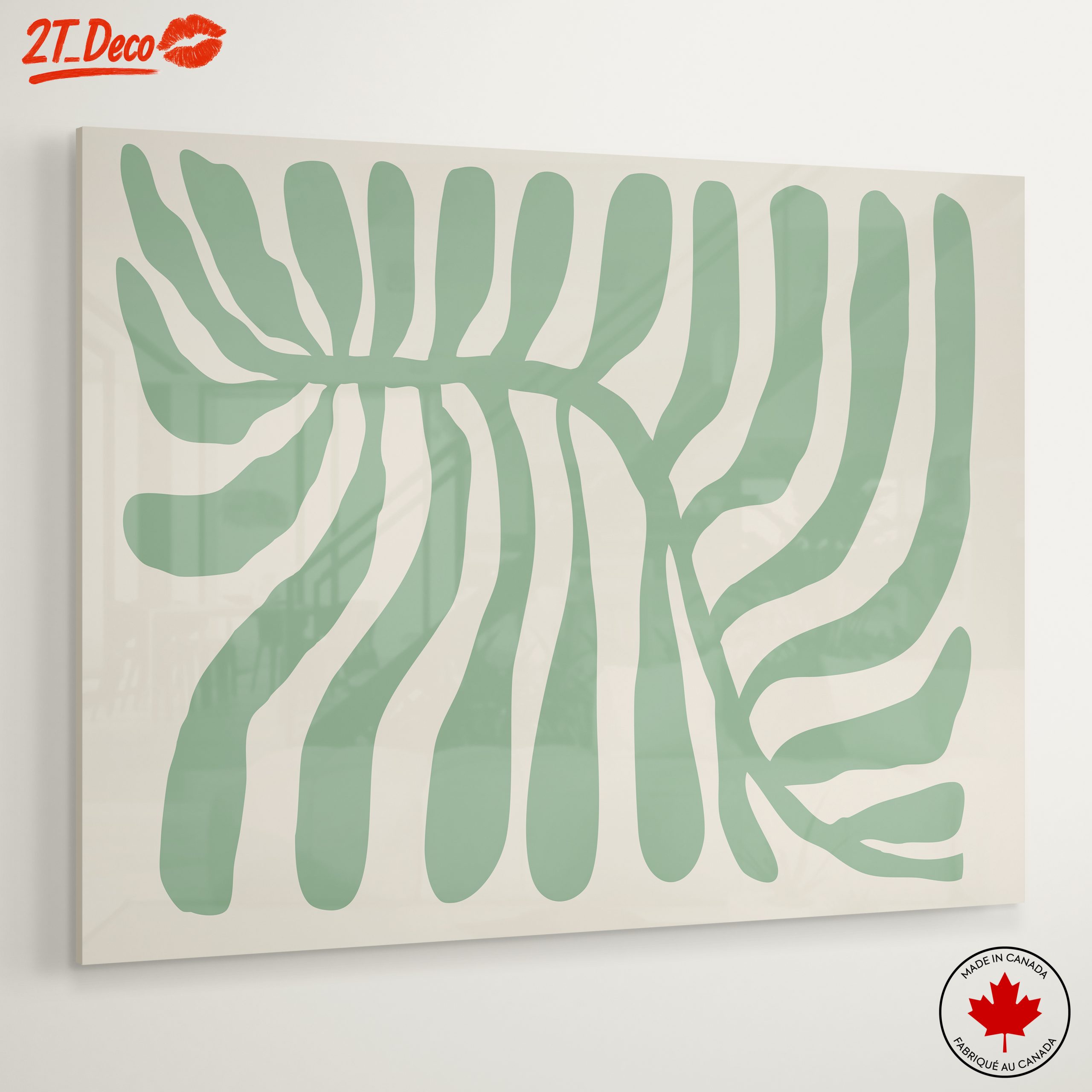 Stylized Botanical Green Leaf Artwork - Image 6