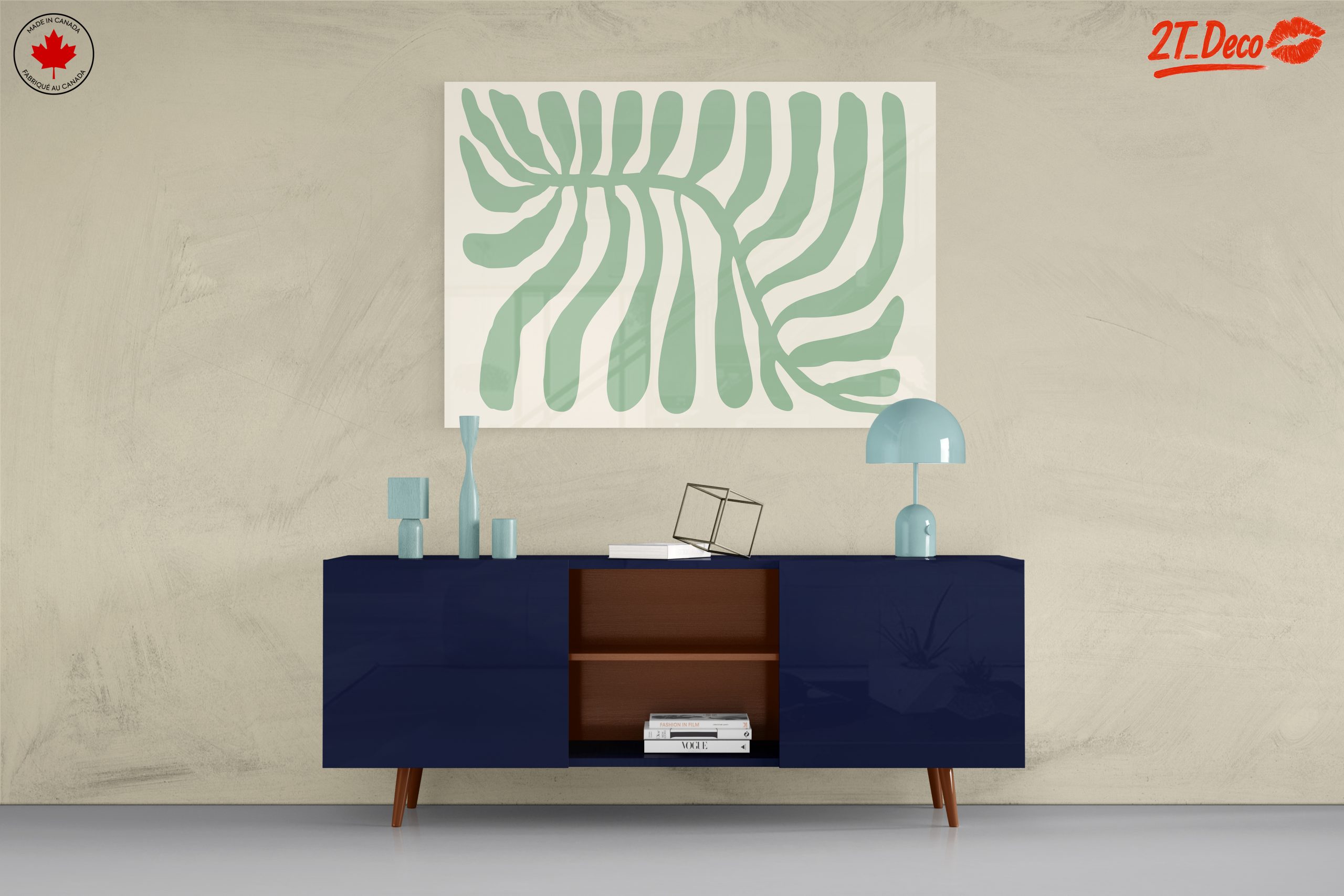 Stylized Botanical Green Leaf Artwork - Image 8