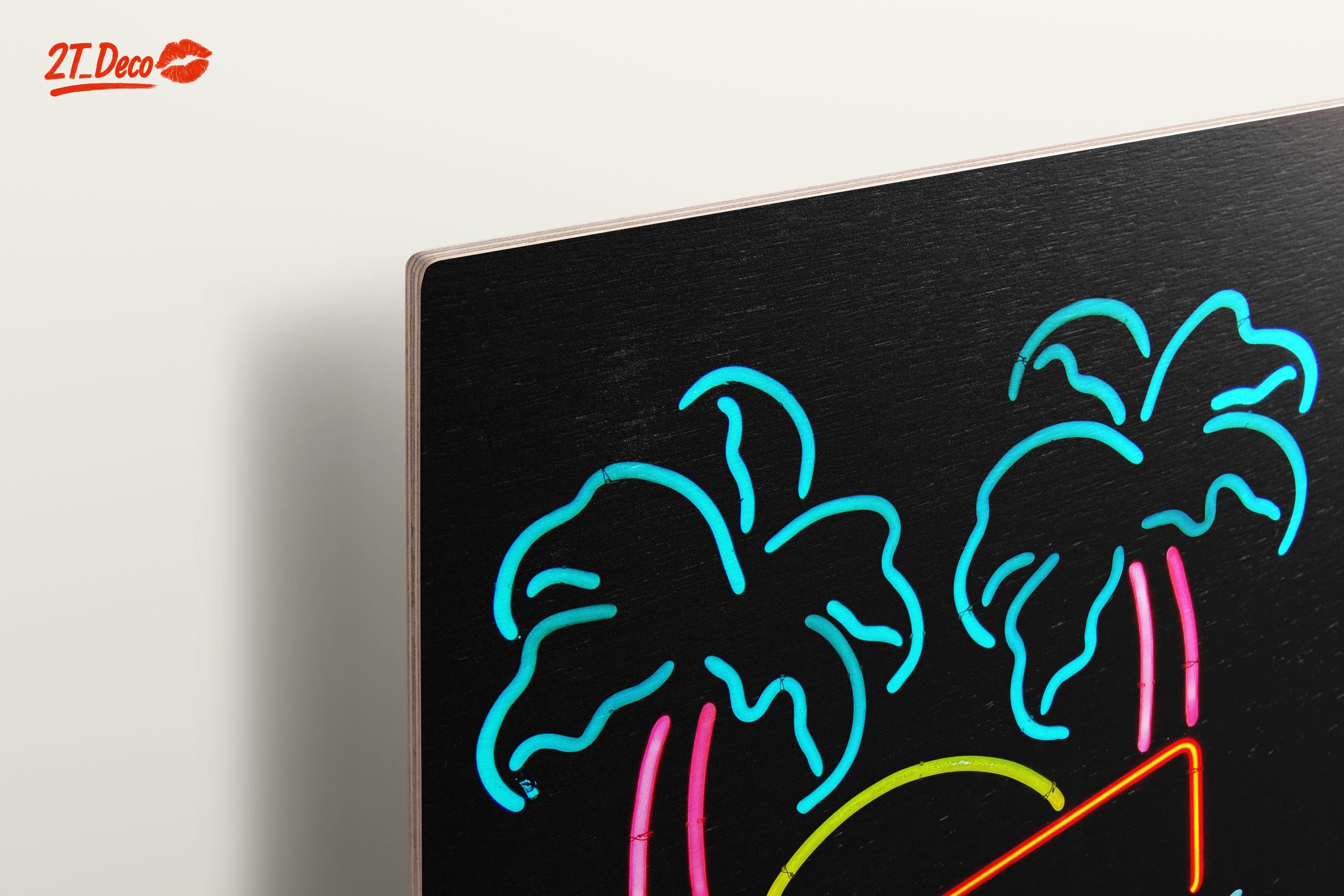 Tropical Neon Art with Palms and Sunset - Image 15