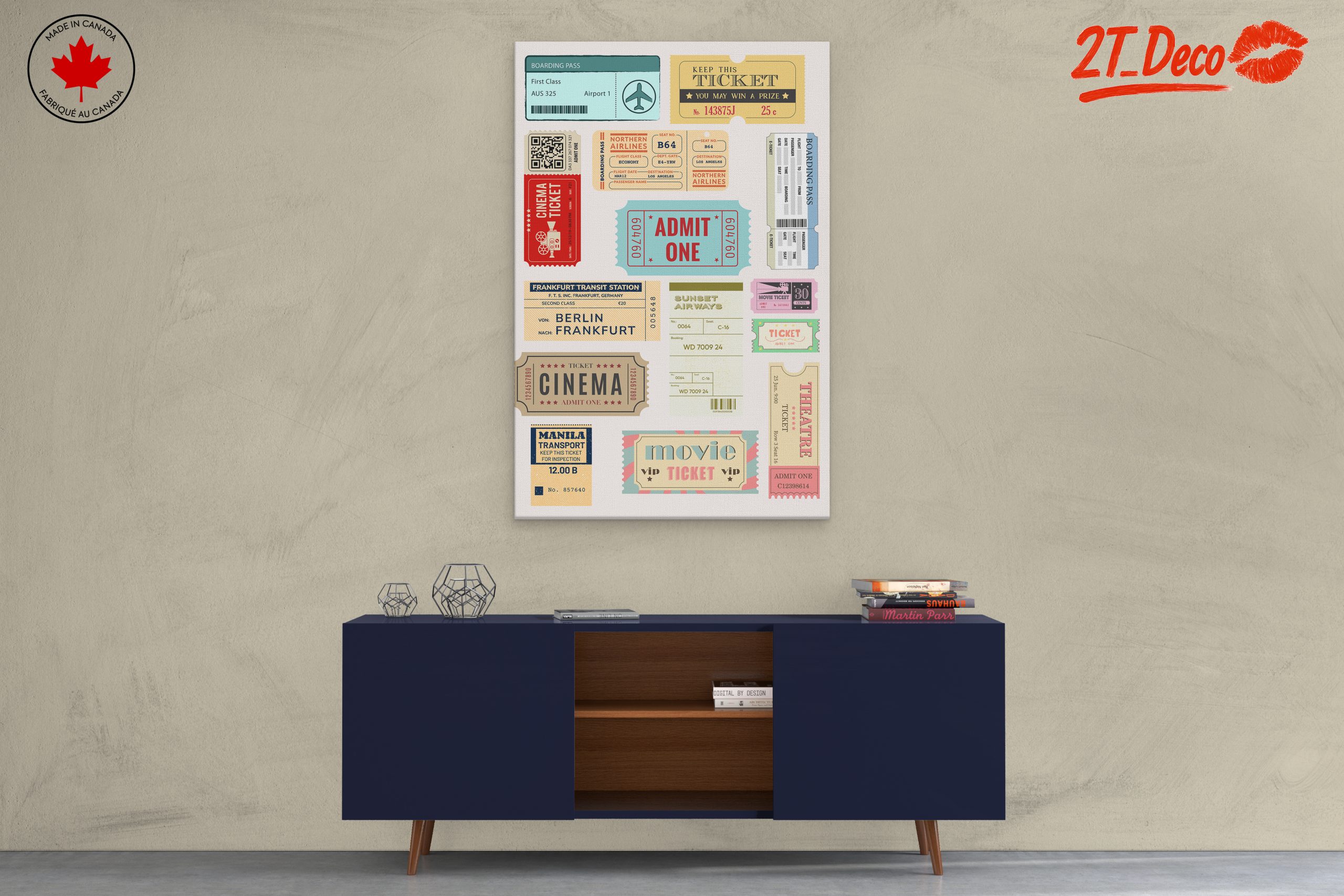Vintage Ticket Art Collage Of Travel And Cinema - Image 3